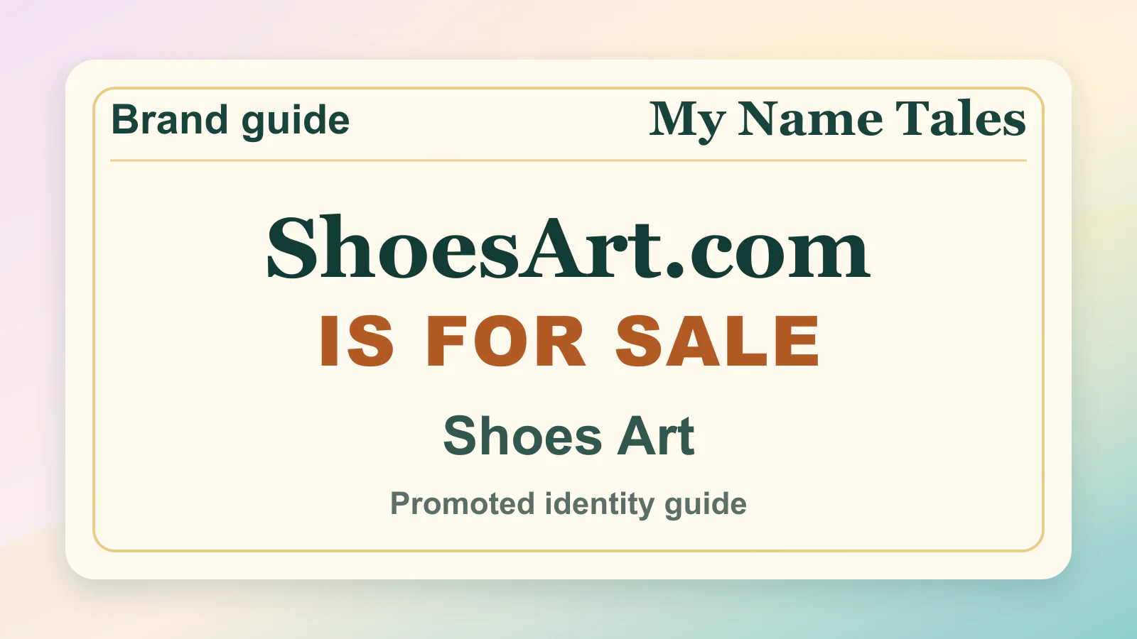 Shoes Art brandable domain guide thumbnail on My Name Tales
