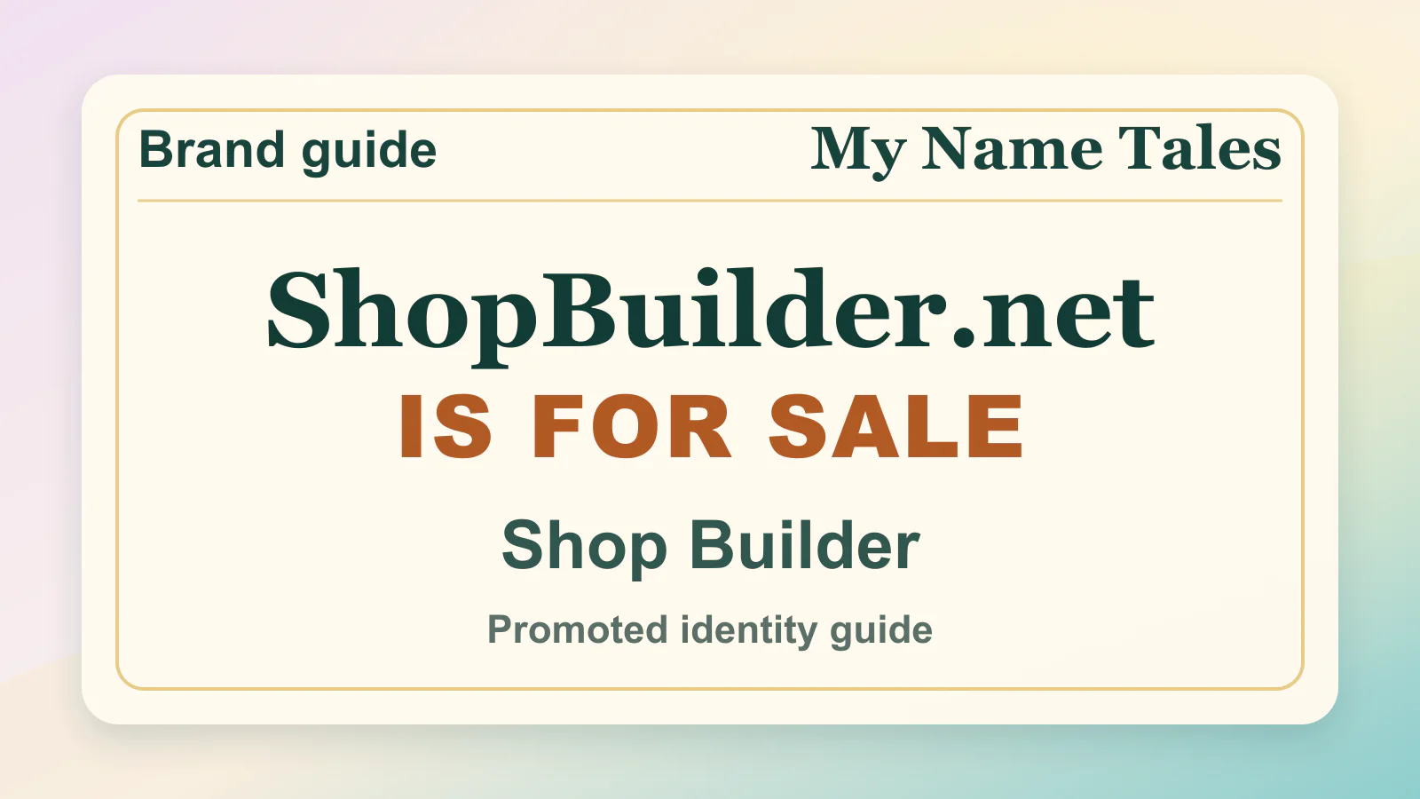 Shop Builder brandable domain guide thumbnail on My Name Tales