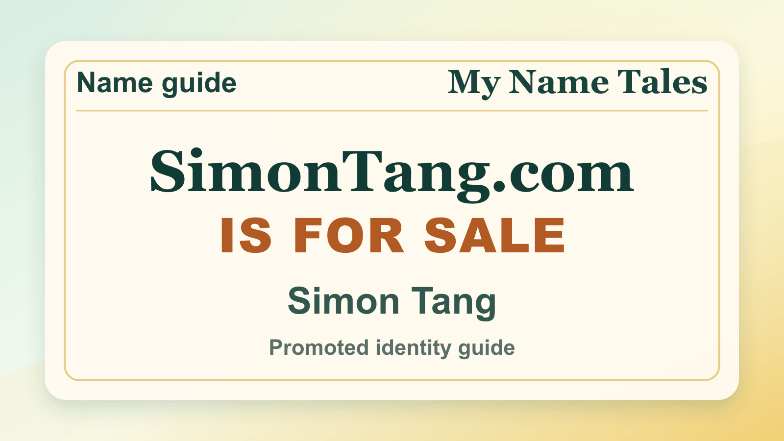 Simon Tang identity guide image — SimonTang.com is for sale