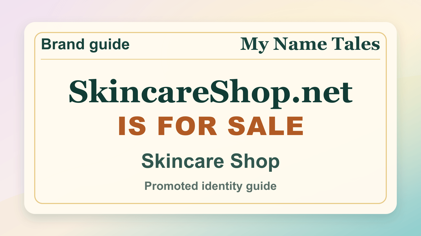 Skincare Shop identity guide image — SkincareShop.net is for sale