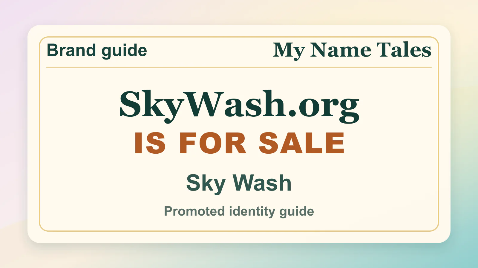 Sky Wash brandable domain guide thumbnail on My Name Tales