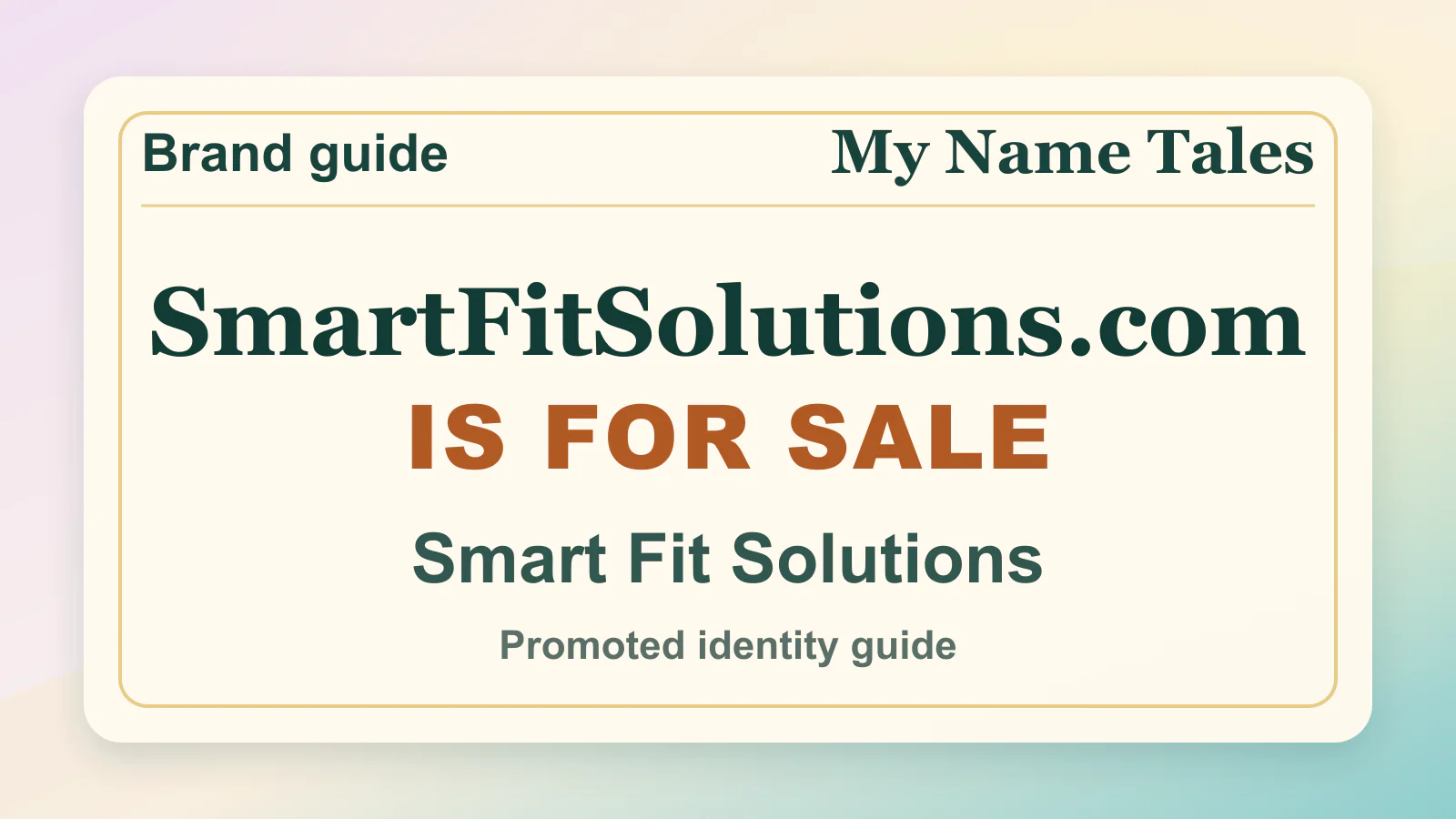 Smart Fit Solutions brandable domain guide thumbnail on My Name Tales