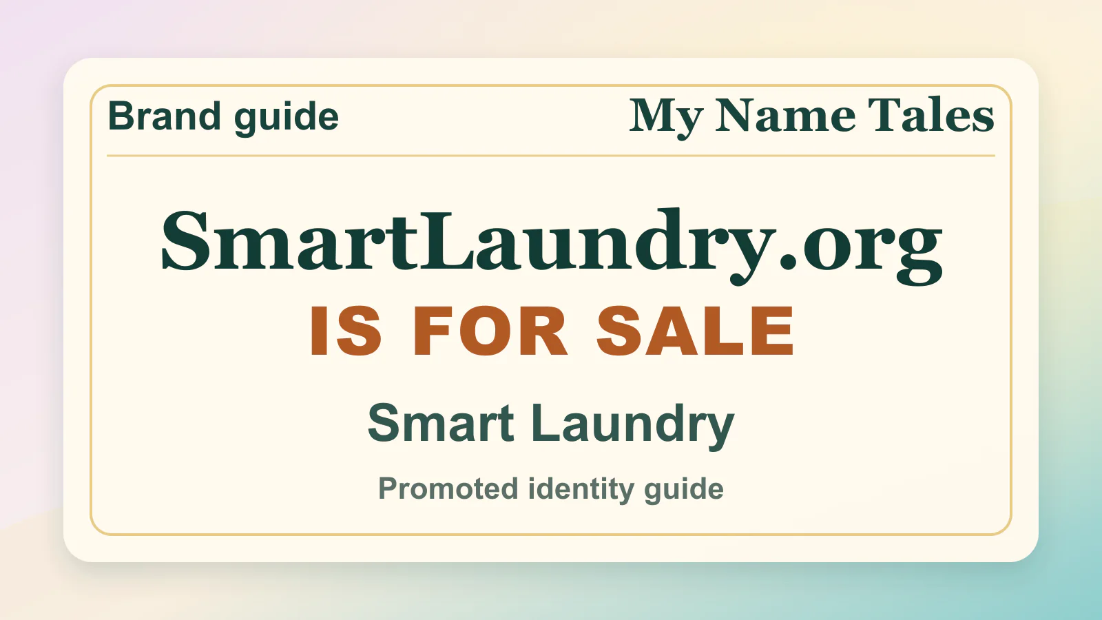 Smart Laundry brandable domain guide thumbnail on My Name Tales