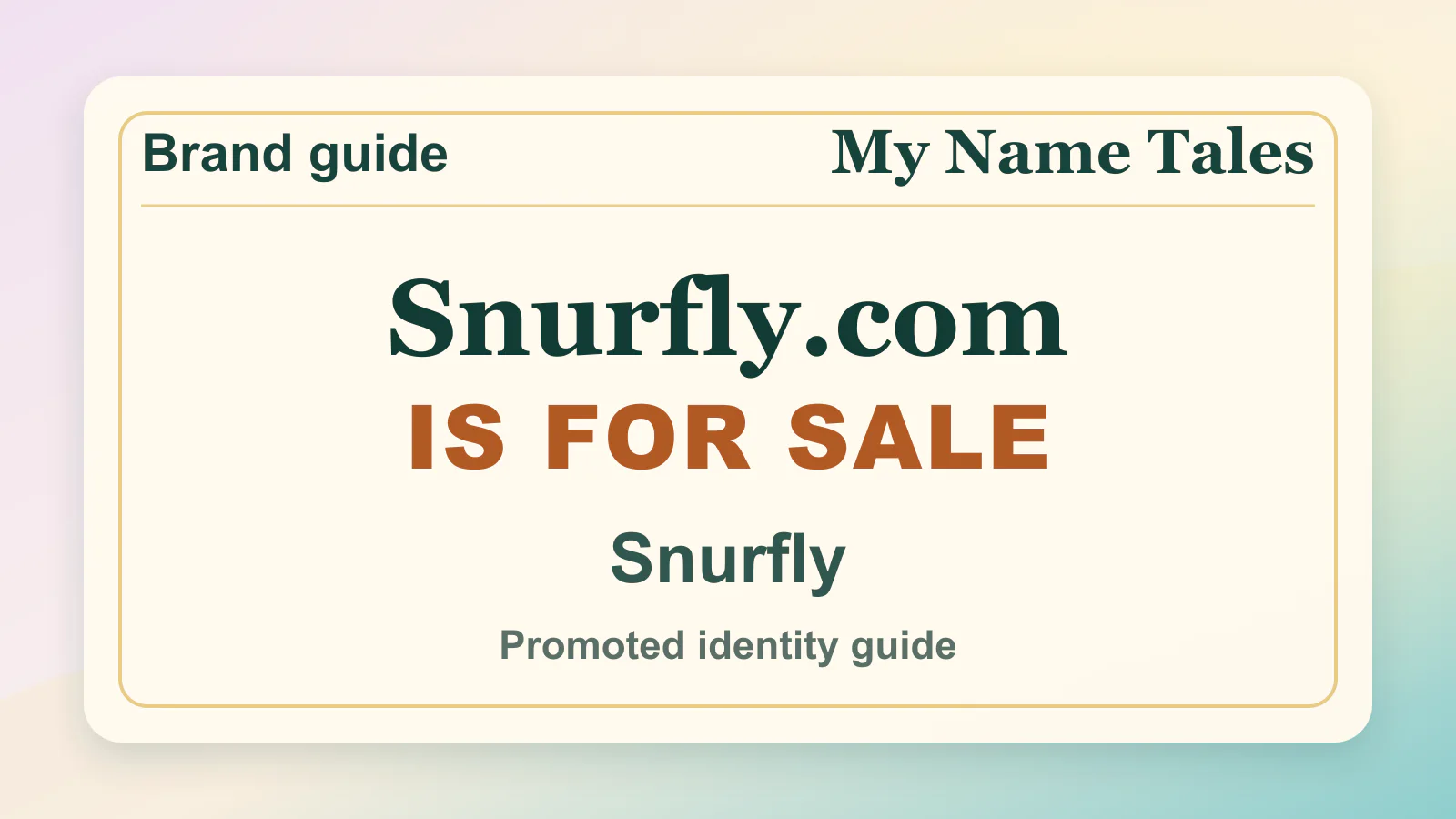 Snurfly brandable domain guide thumbnail on My Name Tales