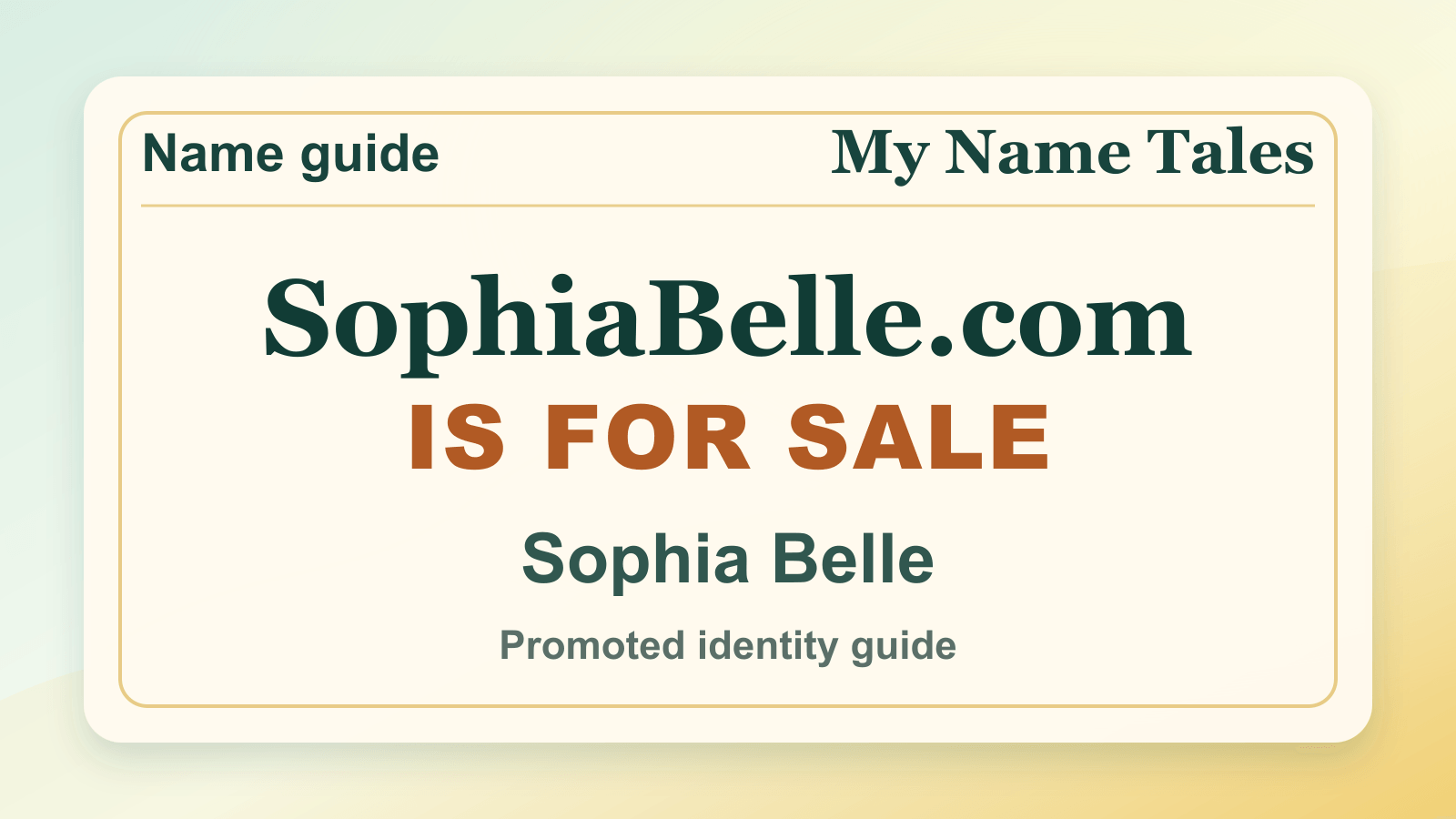 Sophia Belle identity guide image — SophiaBelle.com is for sale