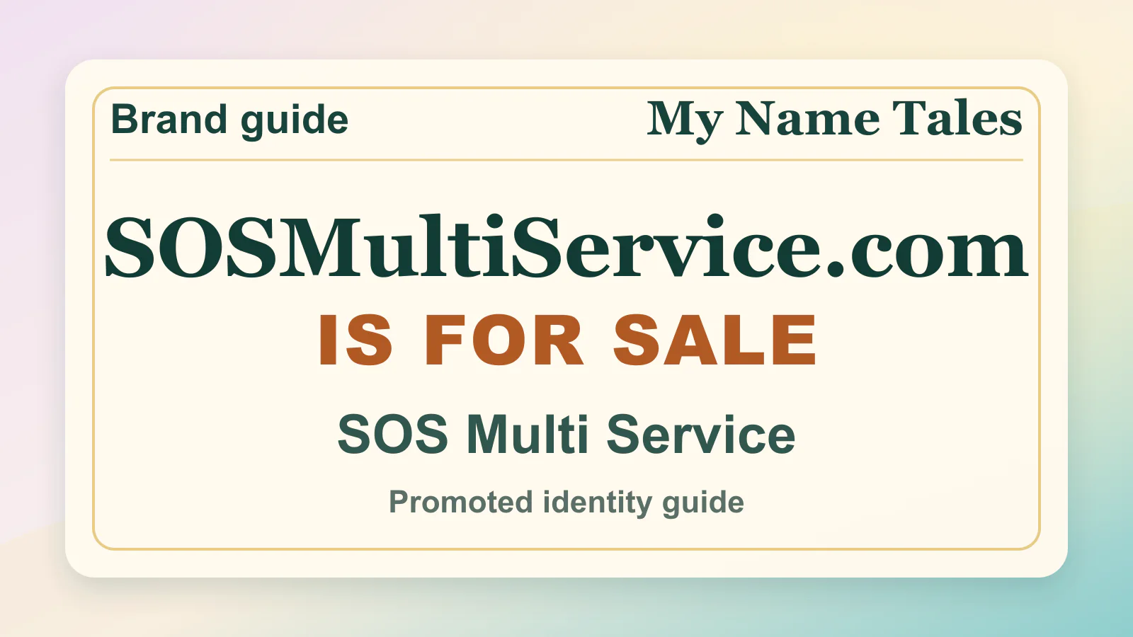 SOS Multi Service brandable domain guide thumbnail on My Name Tales