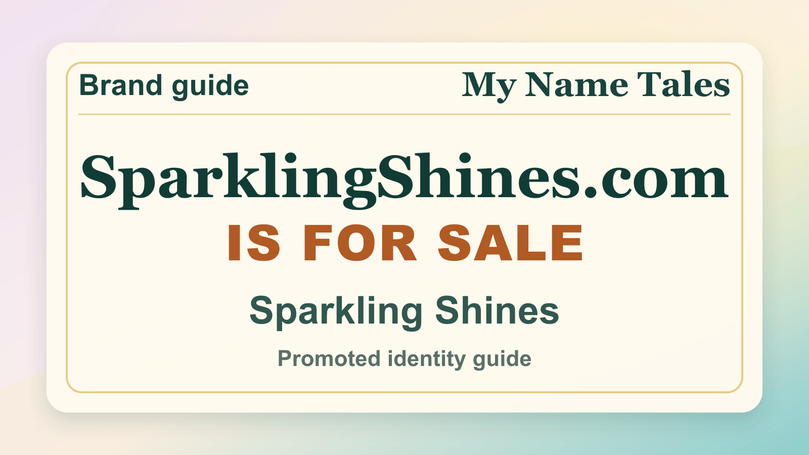 Sparkling Shines identity guide image — SparklingShines.com is for sale