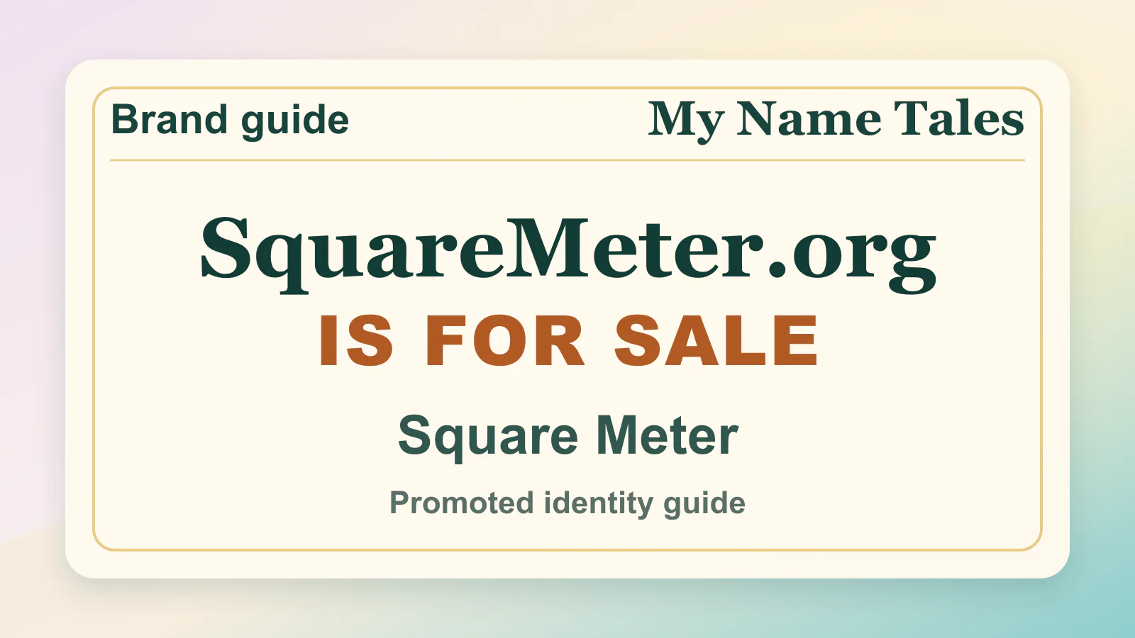 Square Meter brandable domain guide thumbnail on My Name Tales