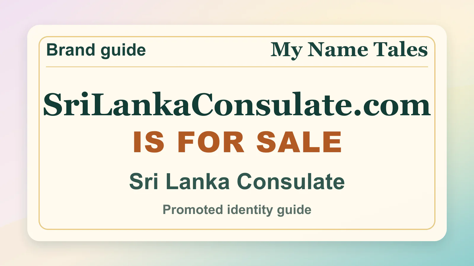Sri Lanka Consulate brandable domain guide thumbnail on My Name Tales