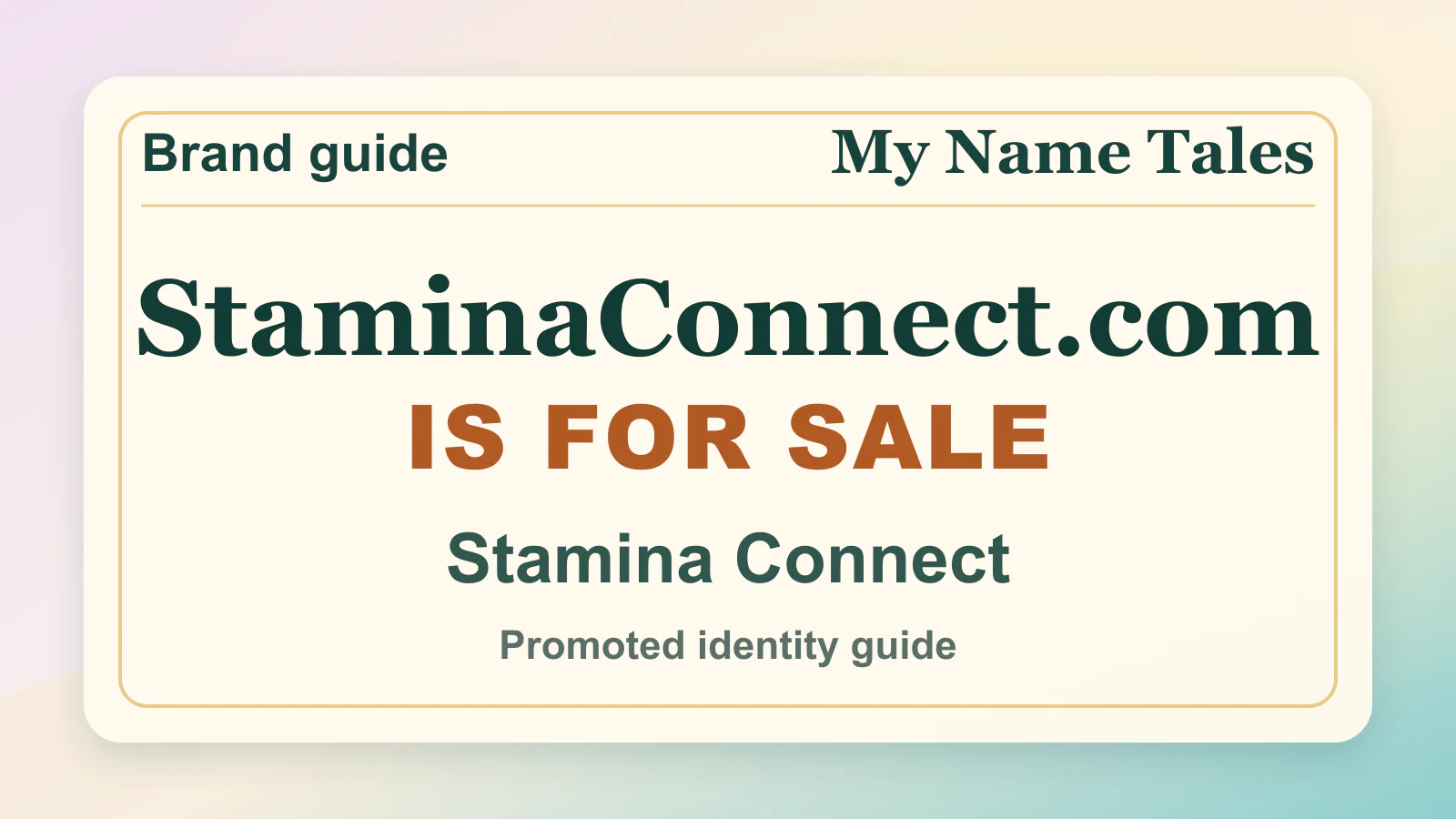 Stamina Connect brandable domain guide thumbnail on My Name Tales