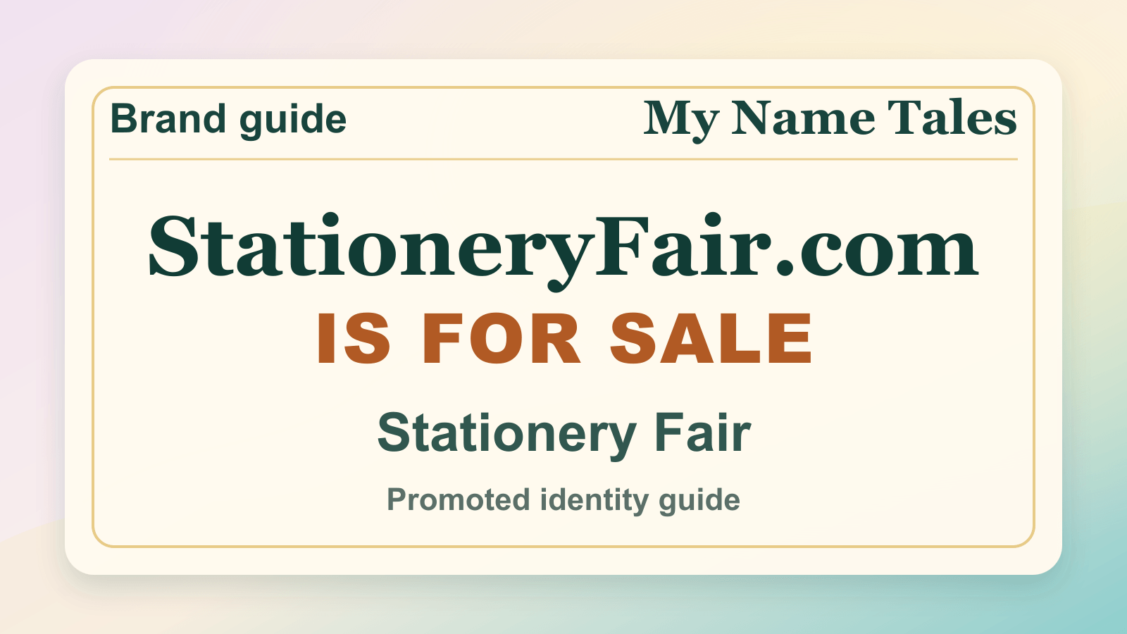 Stationery Fair identity guide image — StationeryFair.com is for sale