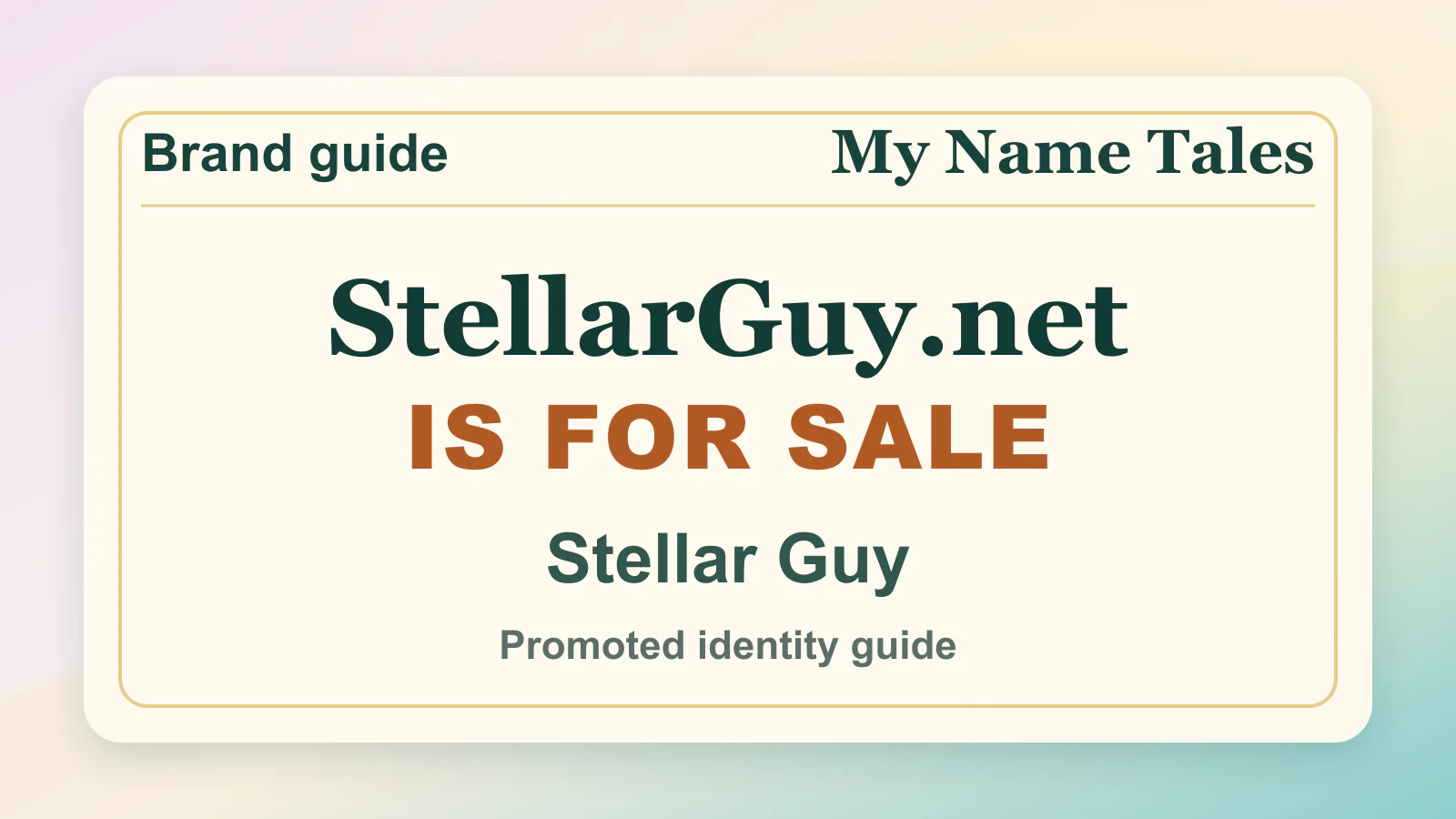 Stellar Guy brandable domain guide thumbnail on My Name Tales