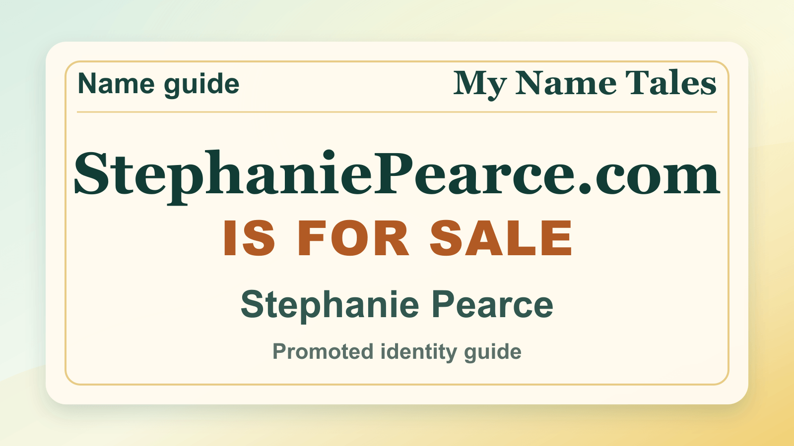Stephanie Pearce identity guide image — StephaniePearce.com is for sale