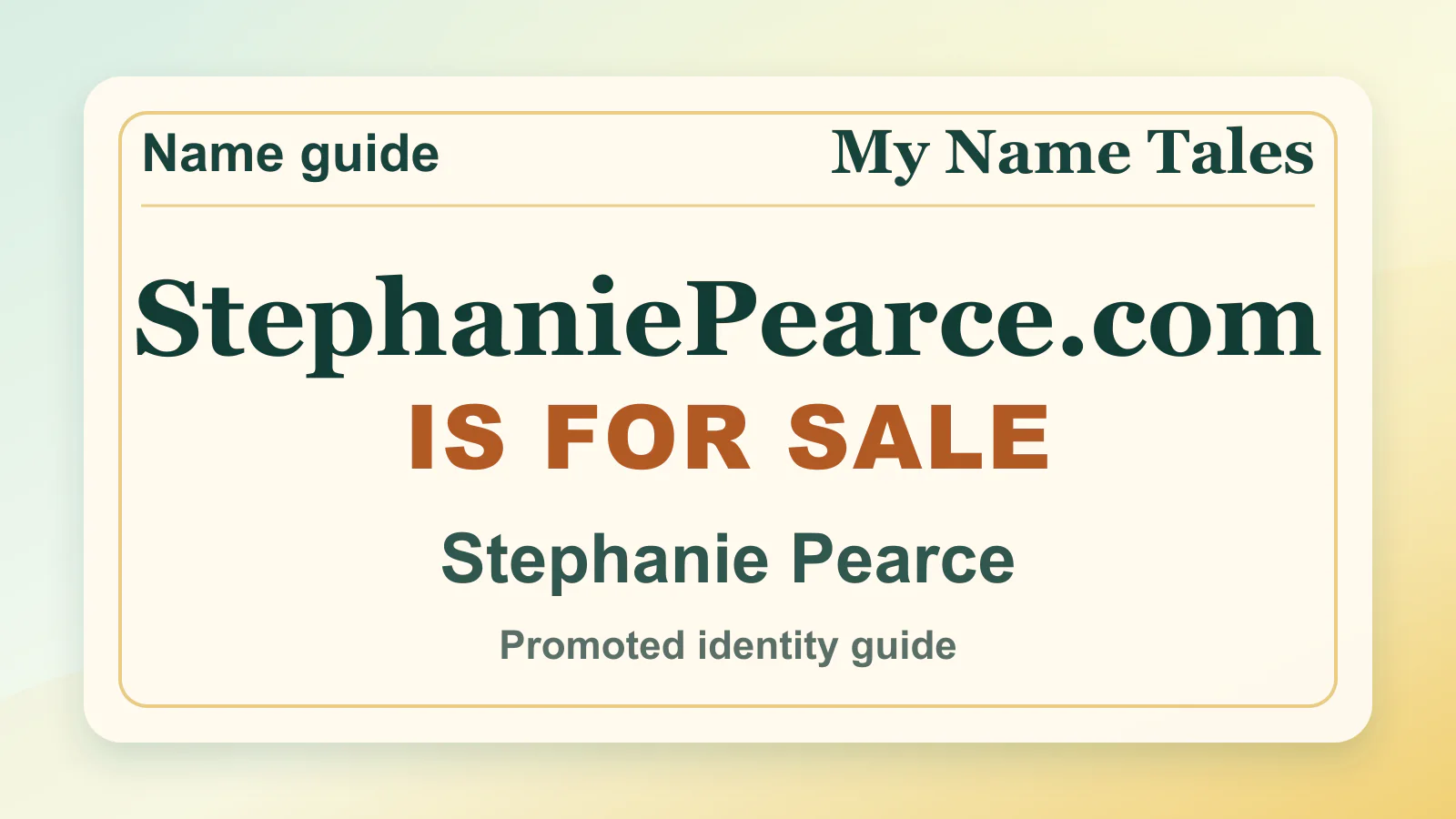 Stephanie Pearce personal name guide thumbnail on My Name Tales
