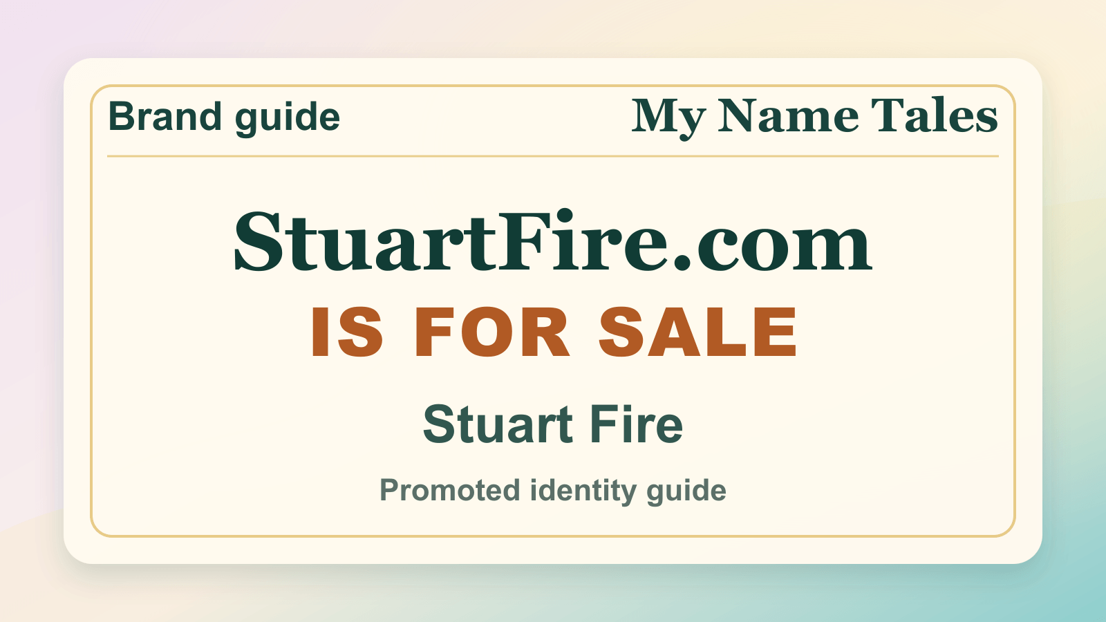 Stuart Fire identity guide image — StuartFire.com is for sale