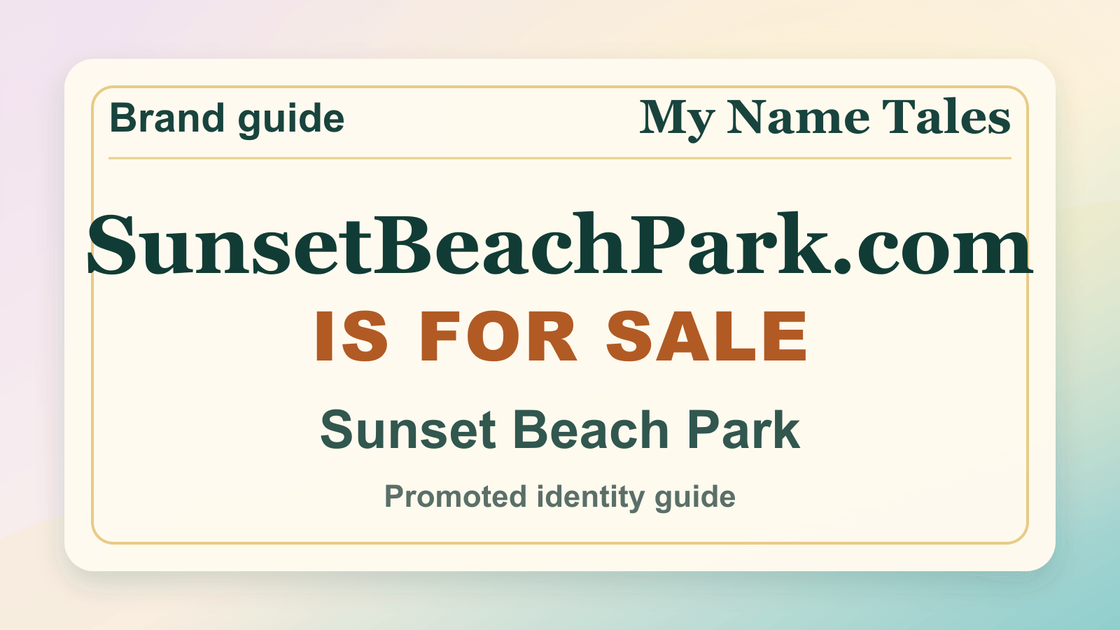 Sunset Beach Park identity guide image — SunsetBeachPark.com is for sale