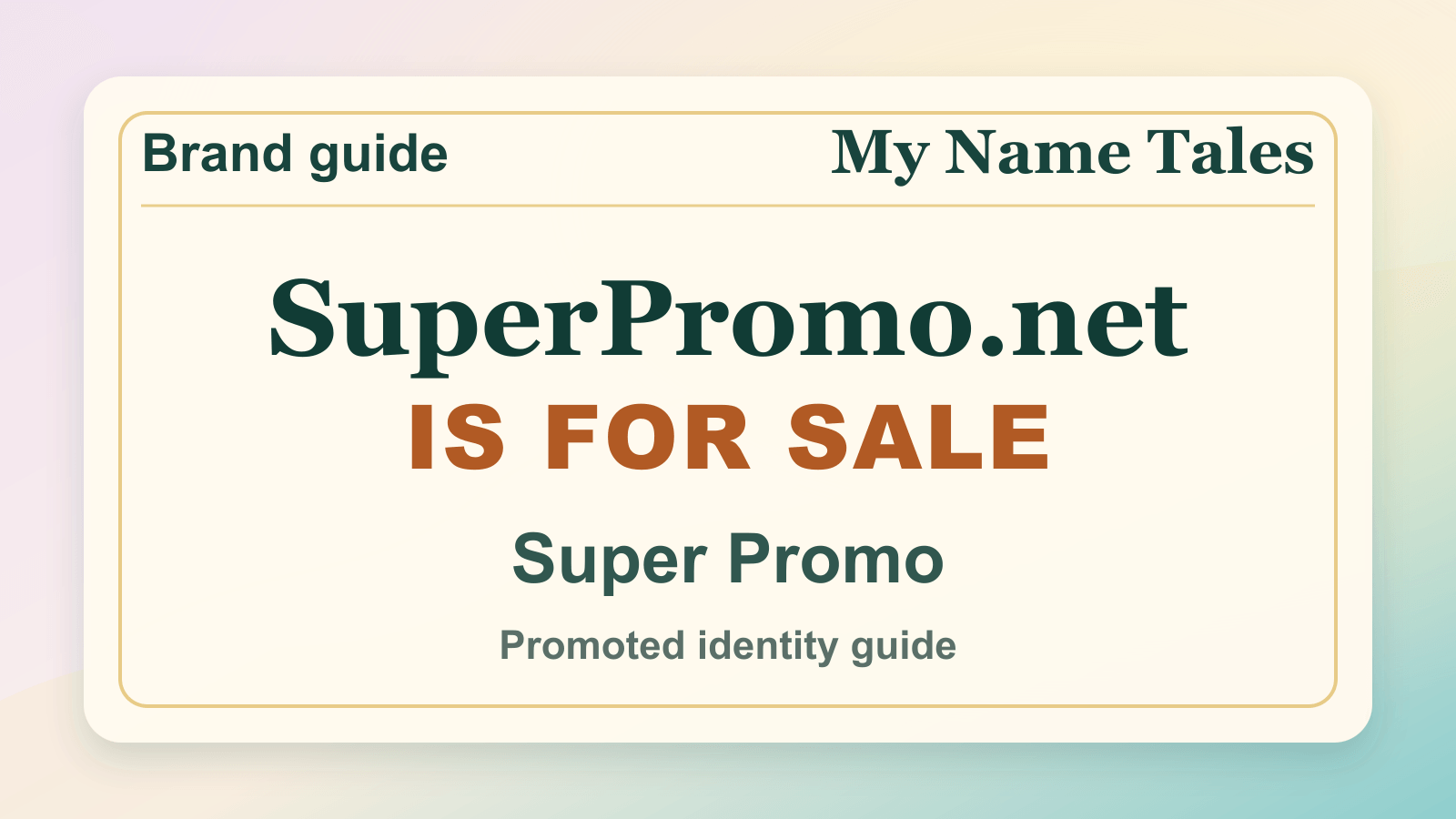 Super Promo identity guide image — SuperPromo.net is for sale