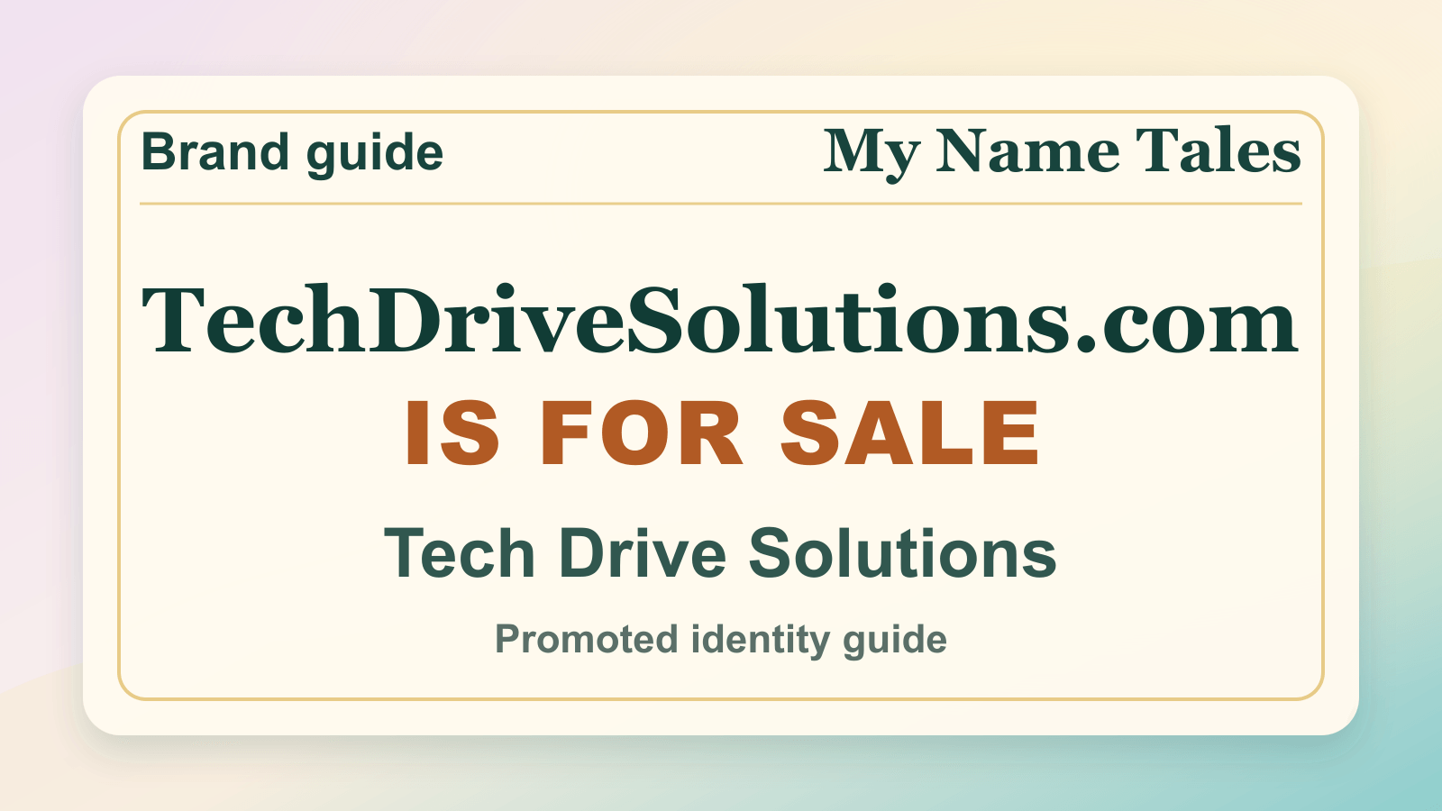Tech Drive Solutions identity guide image — TechDriveSolutions.com is for sale