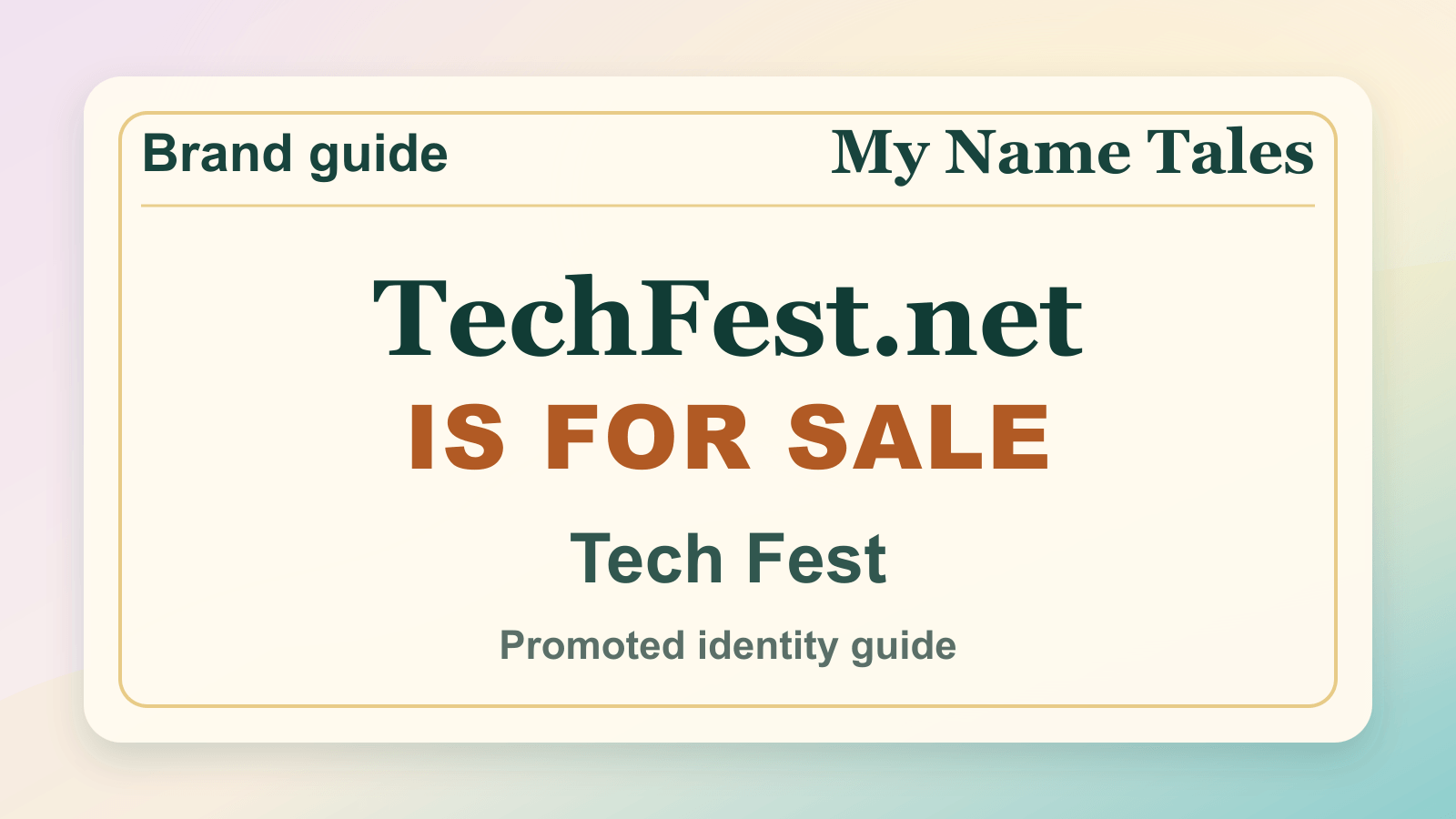 Tech Fest identity guide image — TechFest.net is for sale