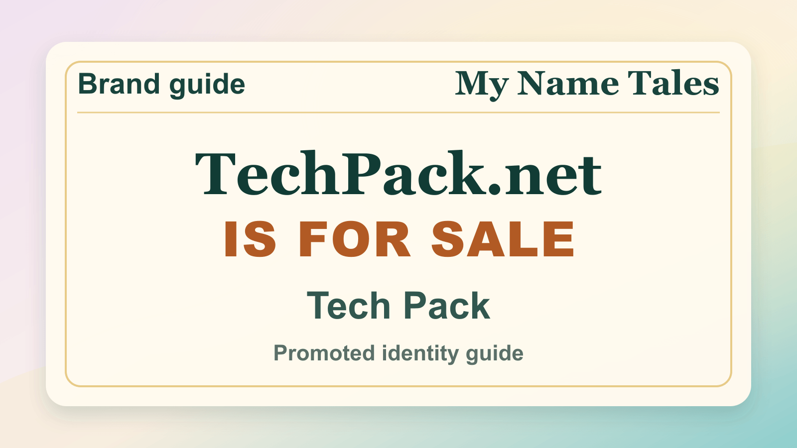 Tech Pack identity guide image — TechPack.net is for sale