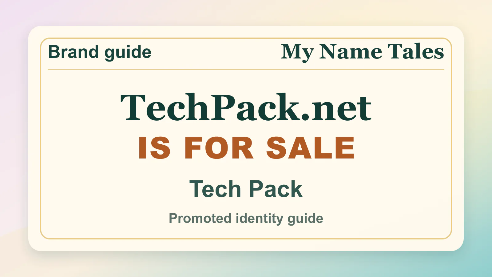 Tech Pack brandable domain guide thumbnail on My Name Tales
