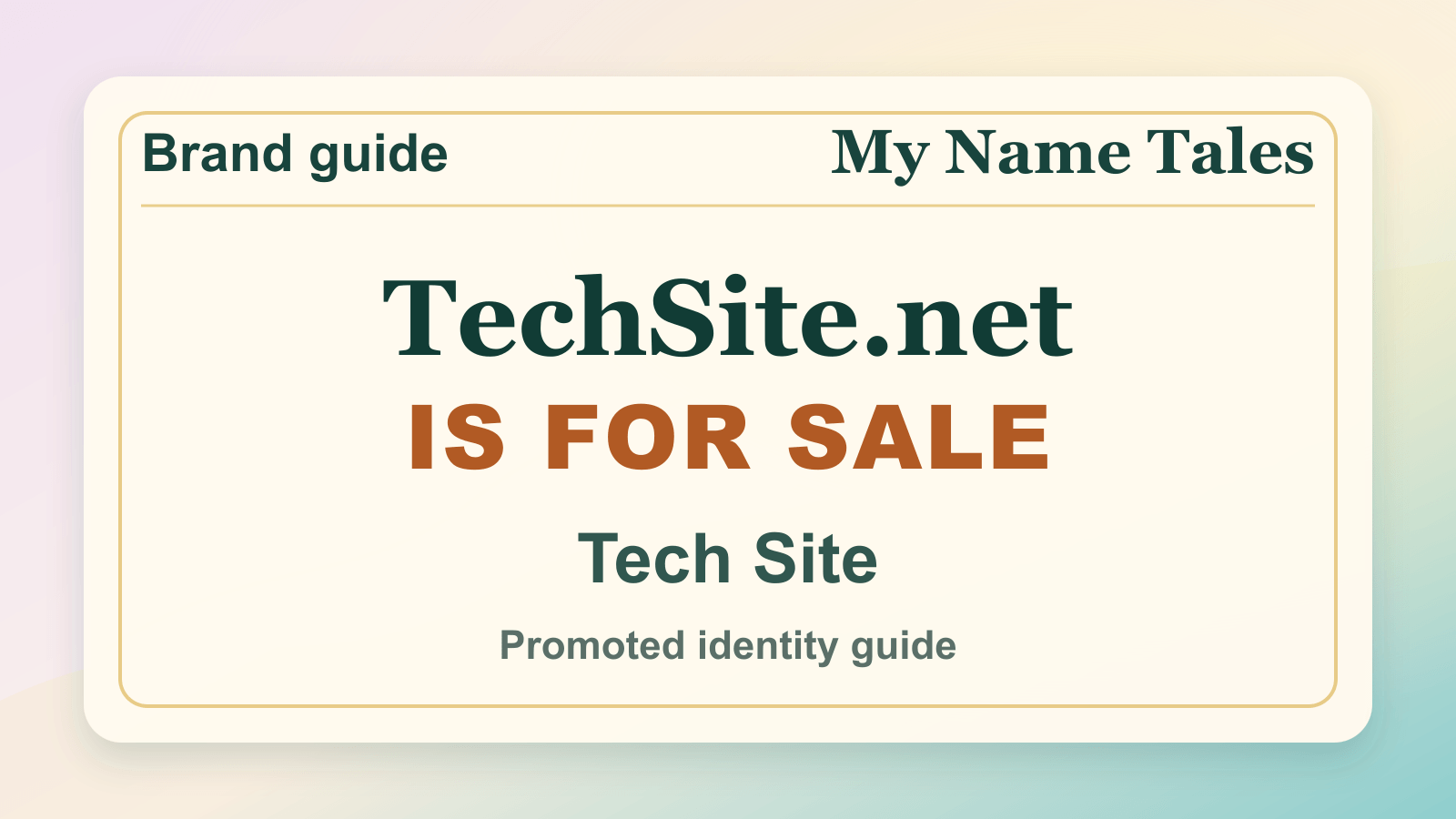 Tech Site identity guide image — TechSite.net is for sale