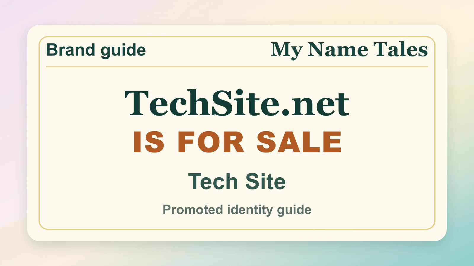 Tech Site brandable domain guide thumbnail on My Name Tales