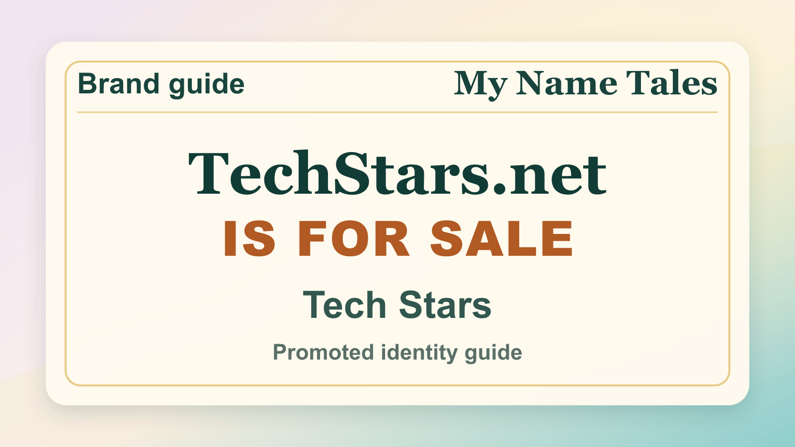 Tech Stars identity guide image — TechStars.net is for sale