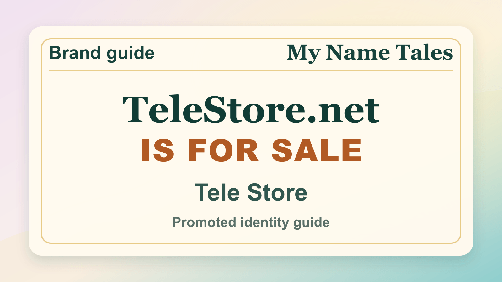 Tele Store identity guide image — TeleStore.net is for sale