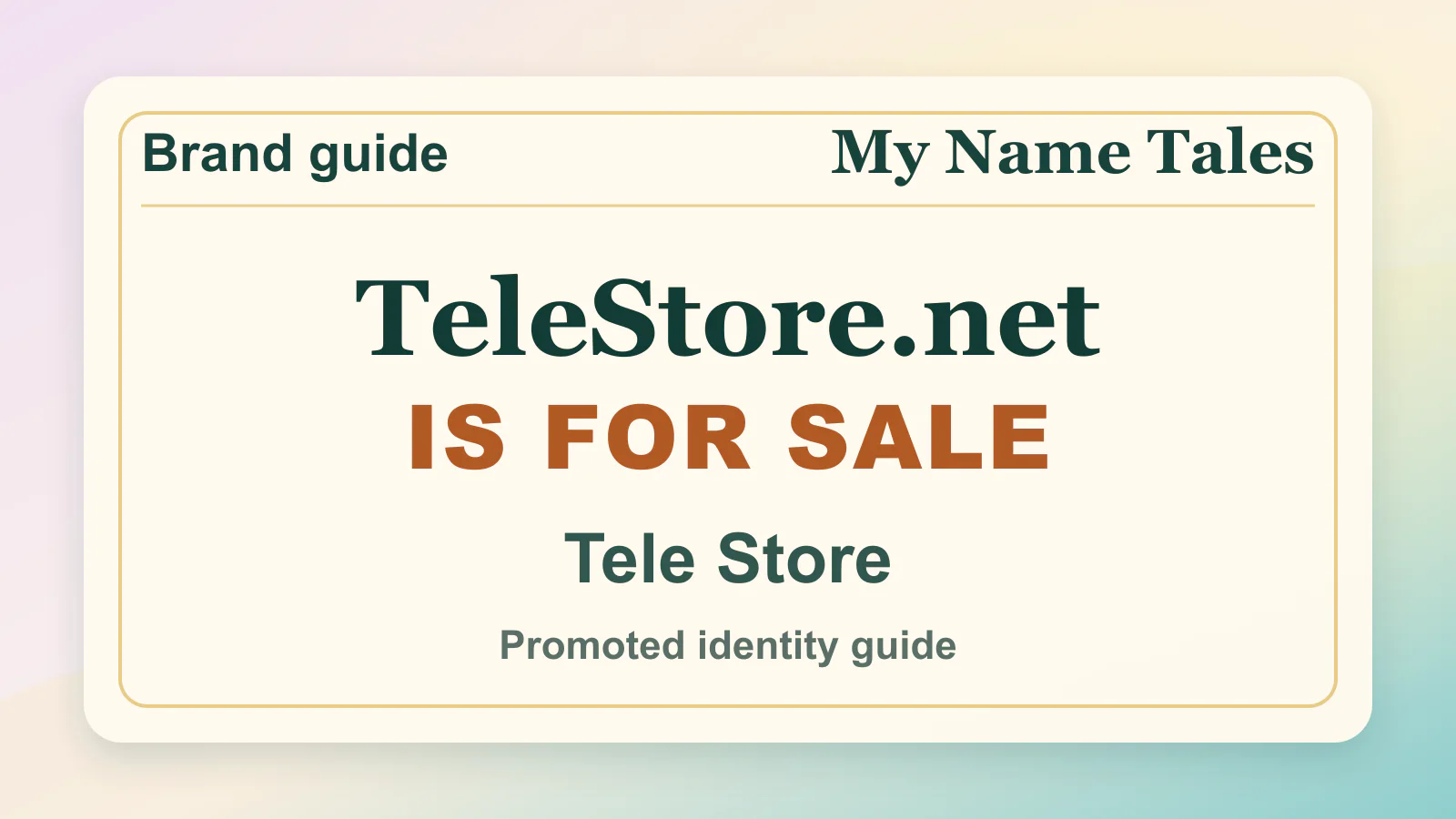 Tele Store brandable domain guide thumbnail on My Name Tales