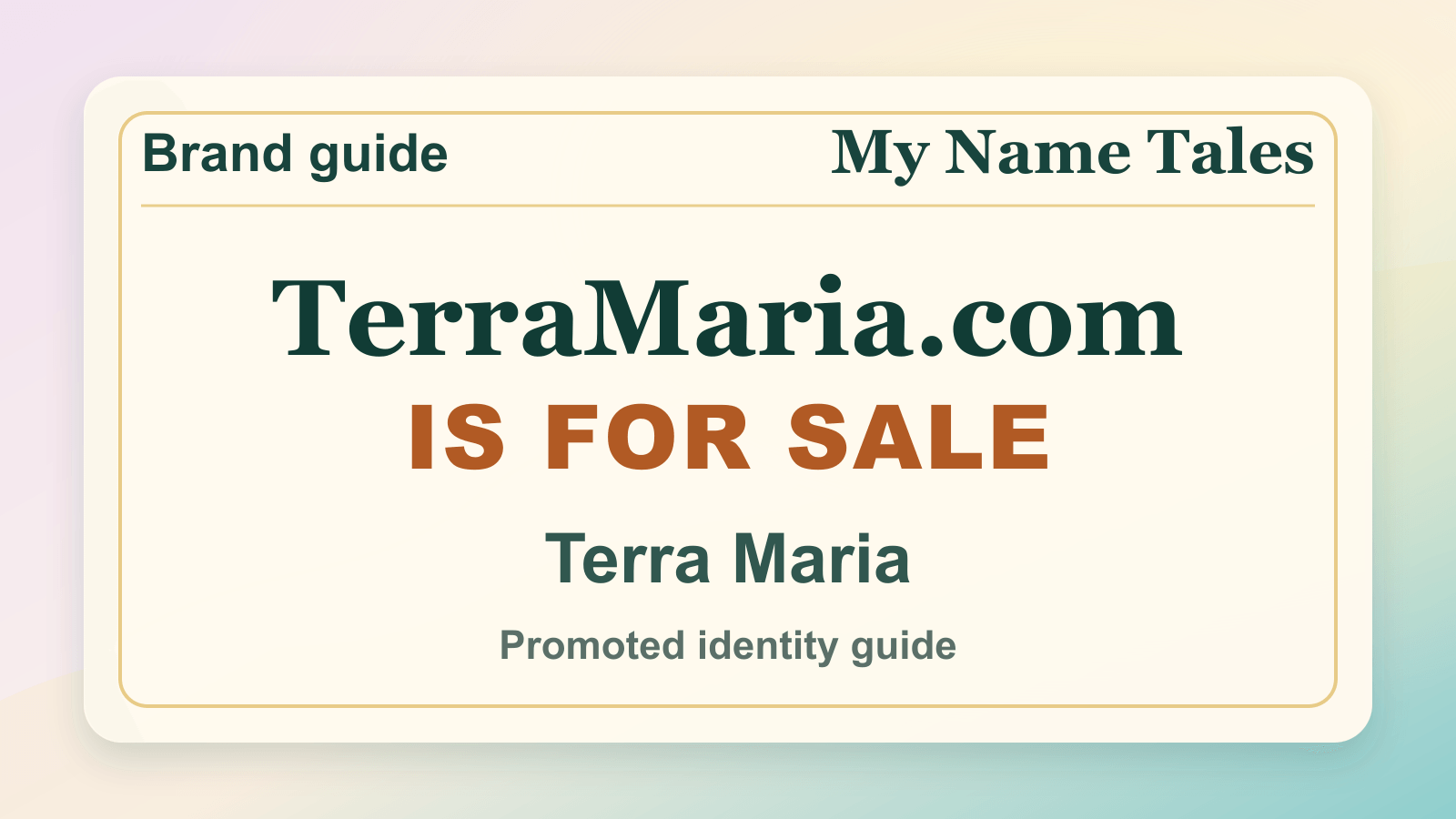 Terra Maria identity guide image — TerraMaria.com is for sale