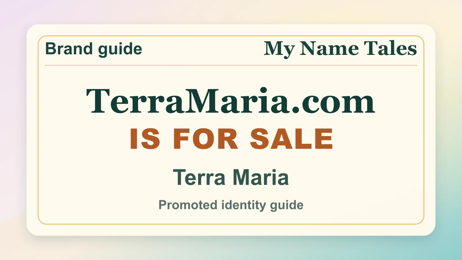 Terra Maria brandable domain guide thumbnail on My Name Tales
