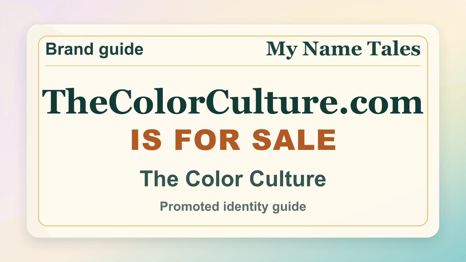 The Color Culture identity guide image — TheColorCulture.com is for sale