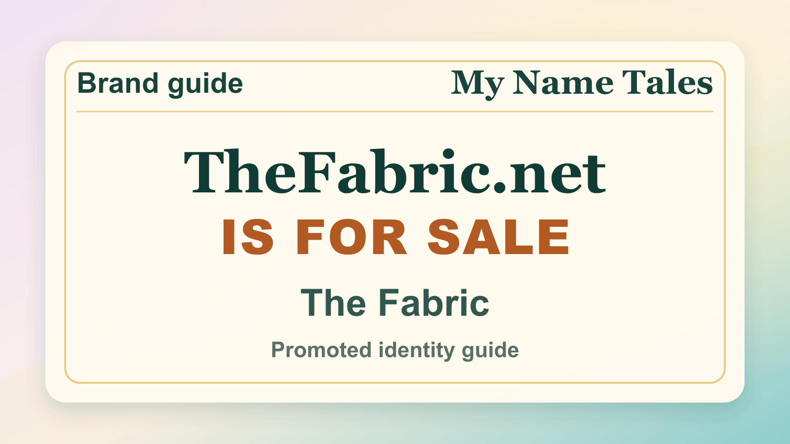 The Fabric identity guide image — TheFabric.net is for sale