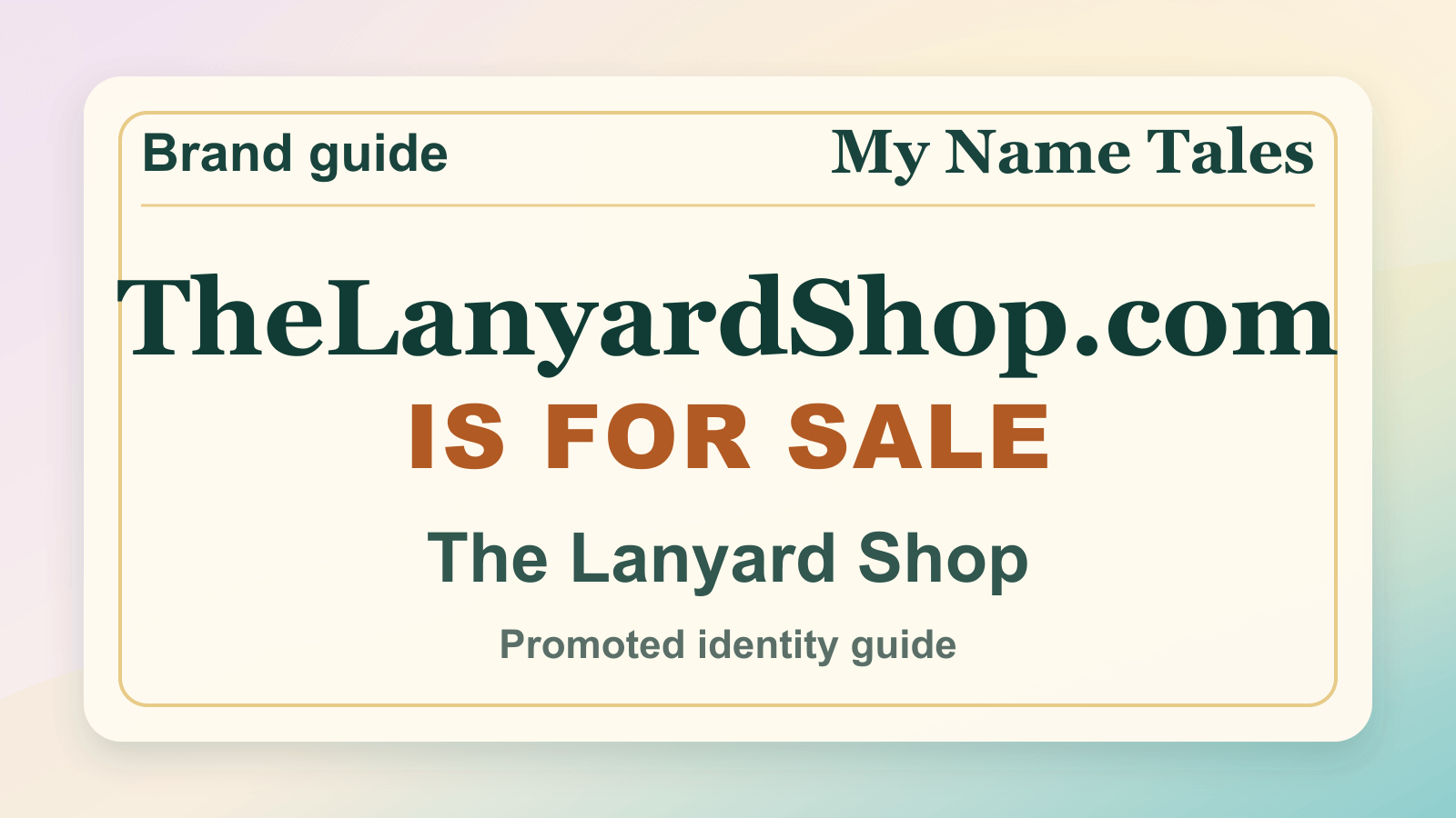 The Lanyard Shop identity guide image — TheLanyardShop.com is for sale