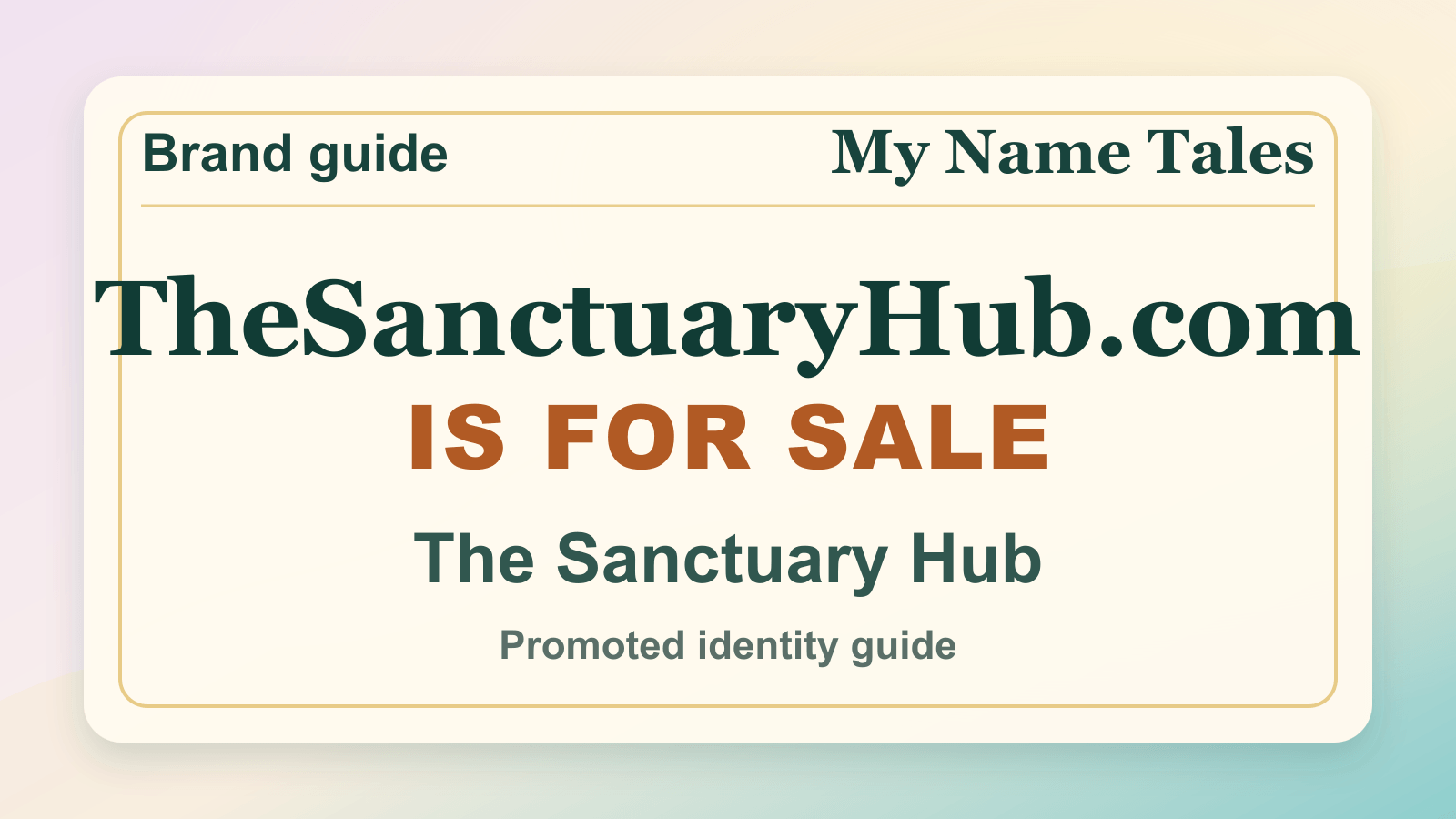The Sanctuary Hub identity guide image — TheSanctuaryHub.com is for sale