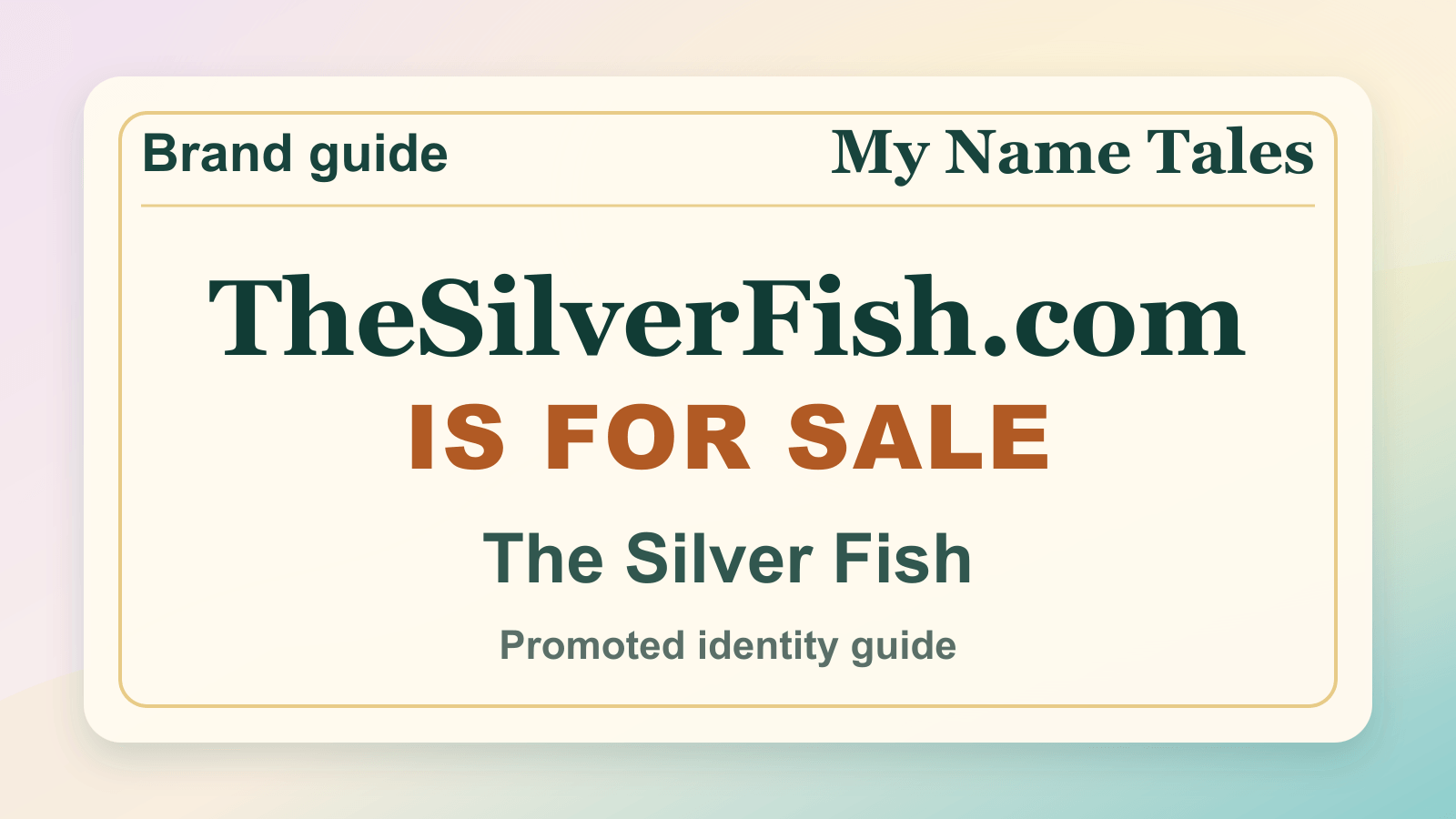 The Silver Fish identity guide image — TheSilverFish.com is for sale