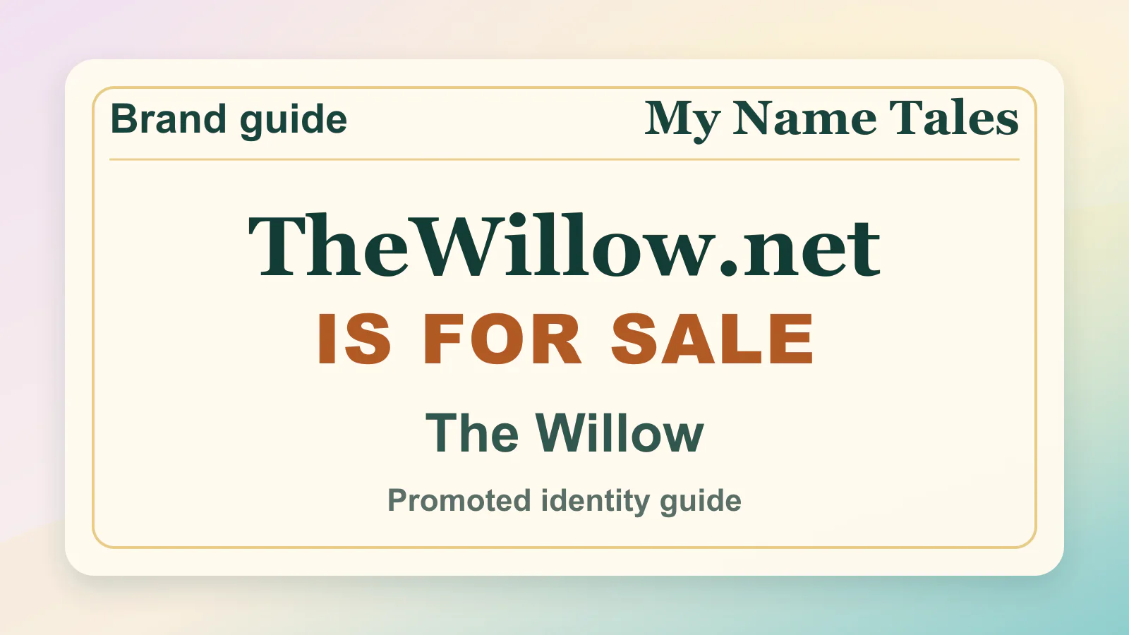 The Willow brandable domain guide thumbnail on My Name Tales