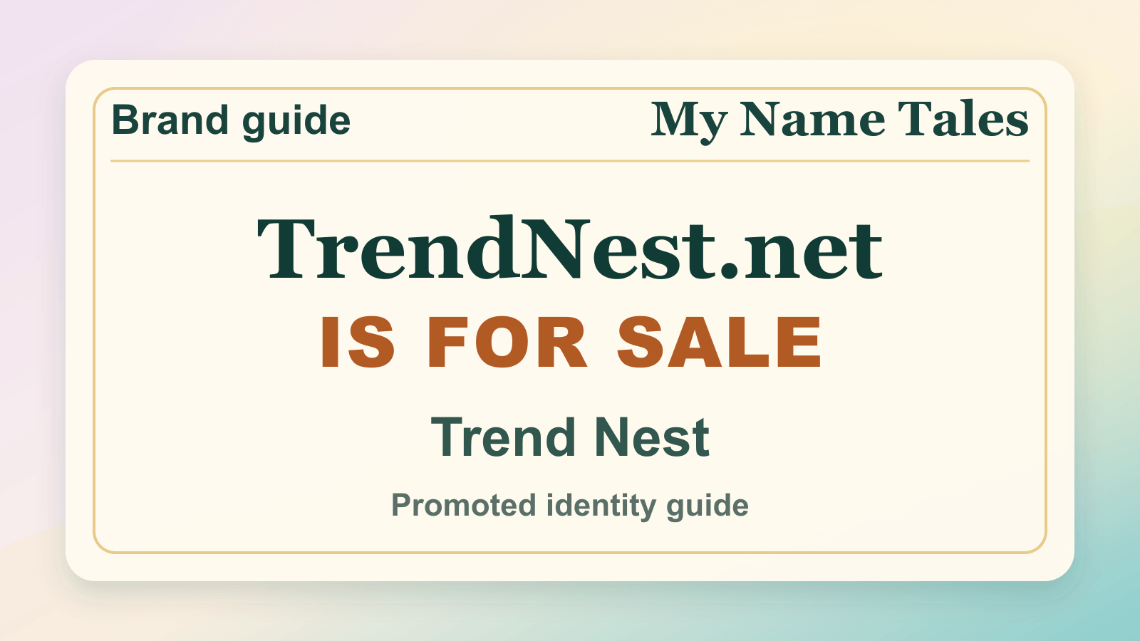 Trend Nest identity guide image — TrendNest.net is for sale