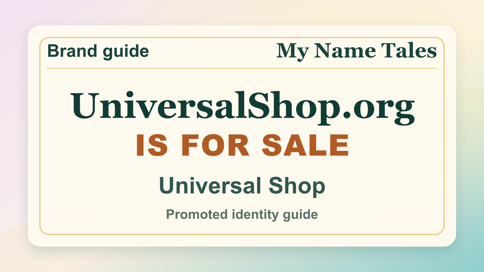 Universal Shop identity guide image — UniversalShop.org is for sale