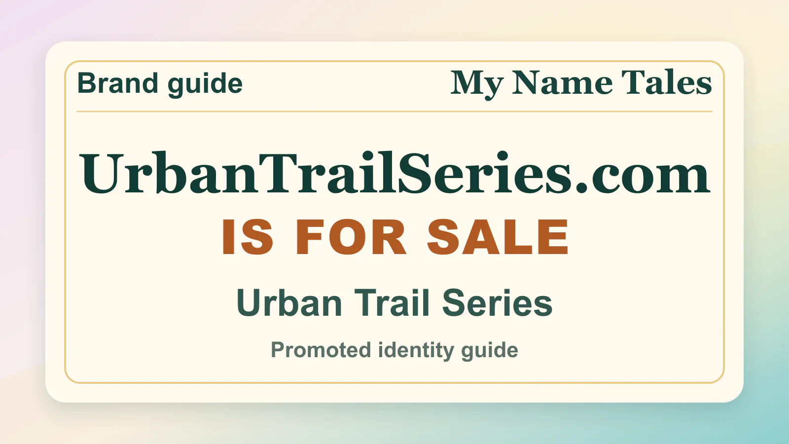 Urban Trail Series brandable domain guide thumbnail on My Name Tales