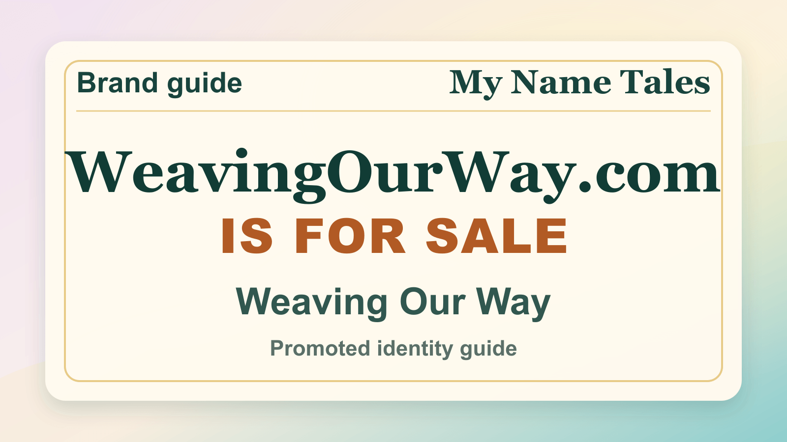 Weaving Our Way identity guide image — WeavingOurWay.com is for sale