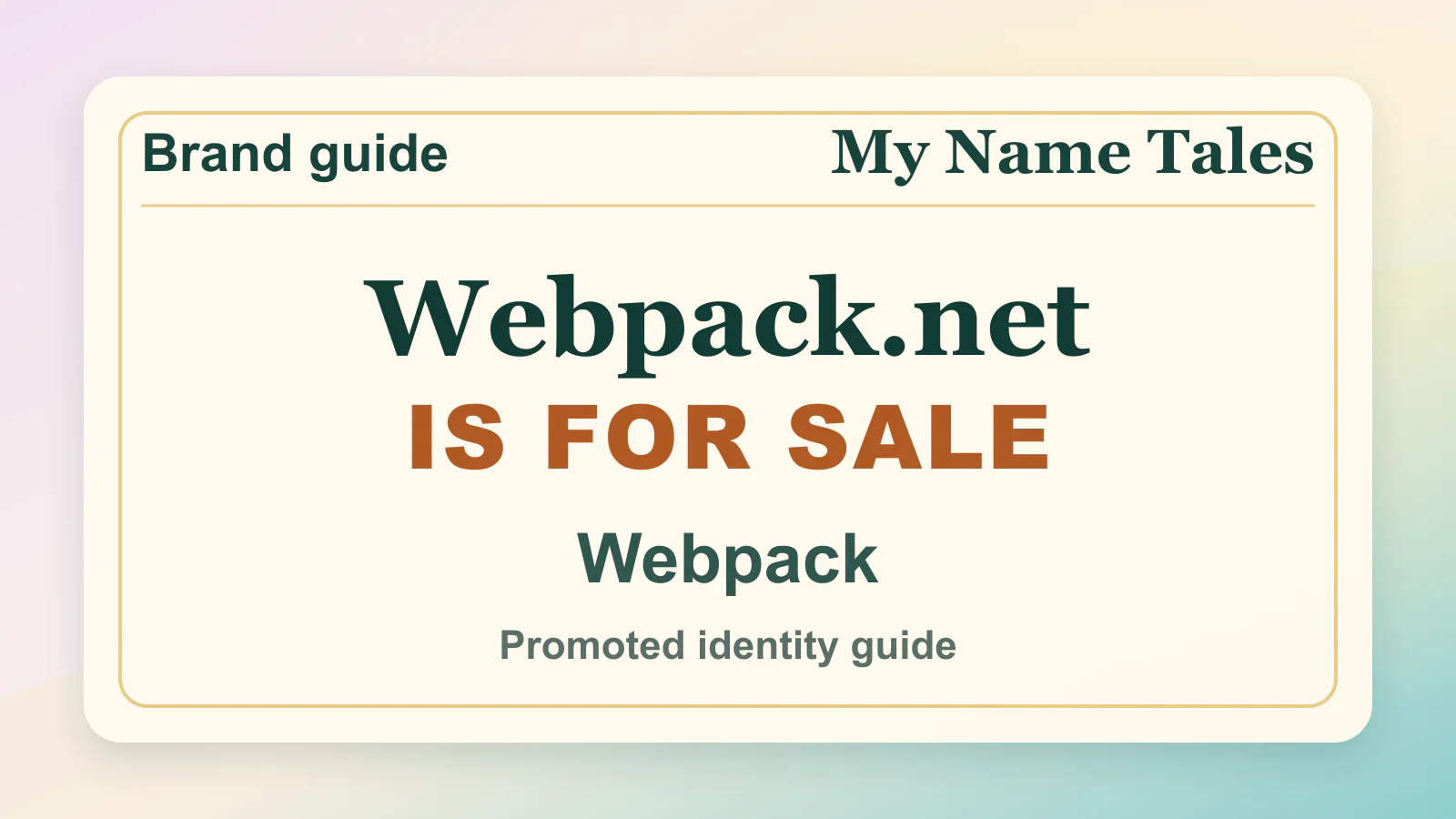 Webpack brandable domain guide thumbnail on My Name Tales
