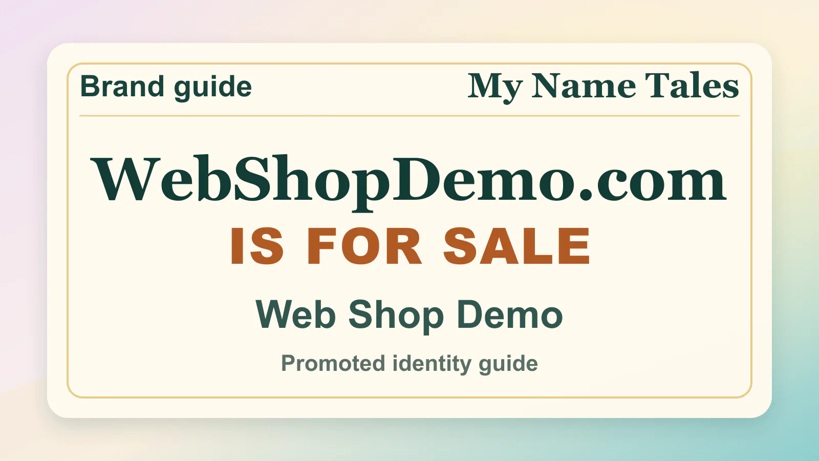 Web Shop Demo brandable domain guide thumbnail on My Name Tales