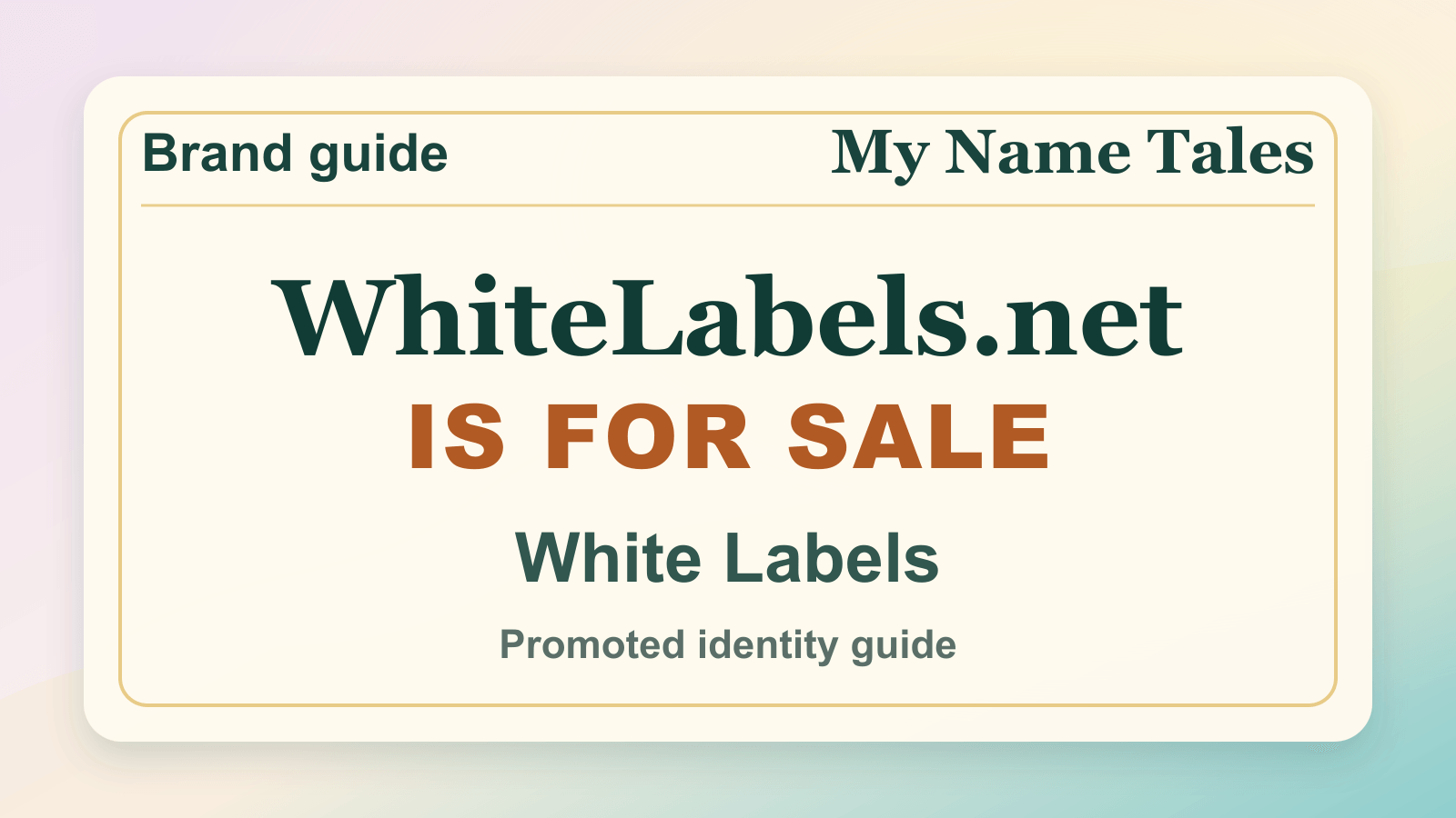 White Labels identity guide image — WhiteLabels.net is for sale