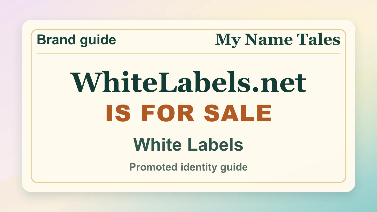 White Labels brandable domain guide thumbnail on My Name Tales