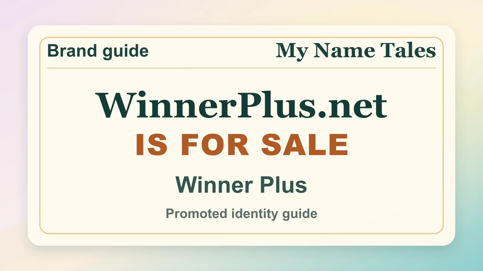 Winner Plus brandable domain guide thumbnail on My Name Tales