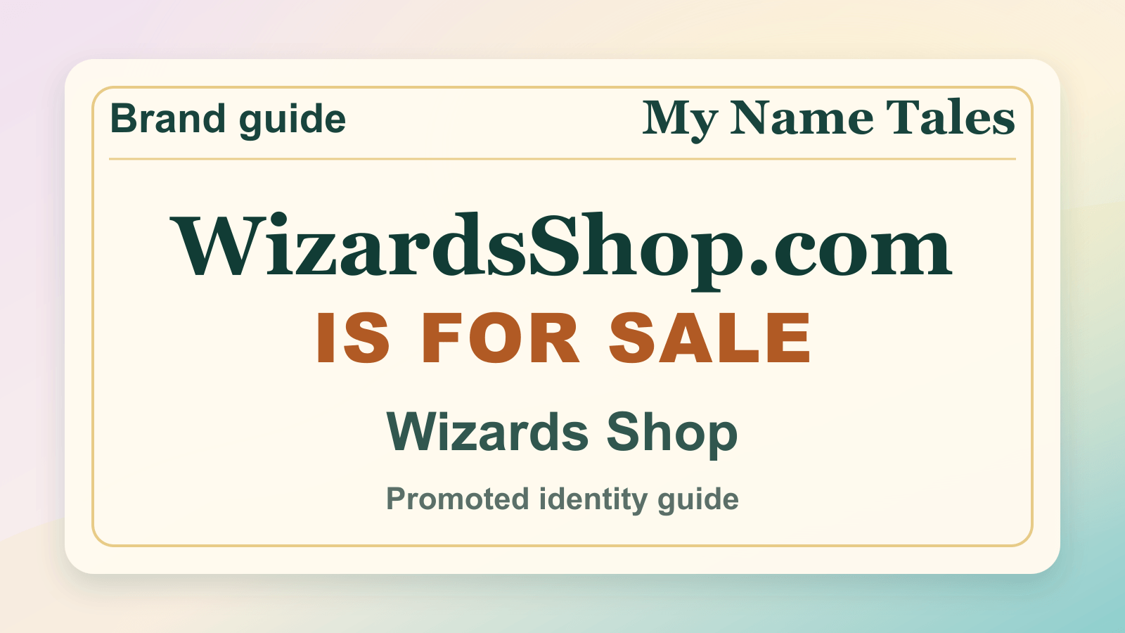 Wizards Shop identity guide image — WizardsShop.com is for sale