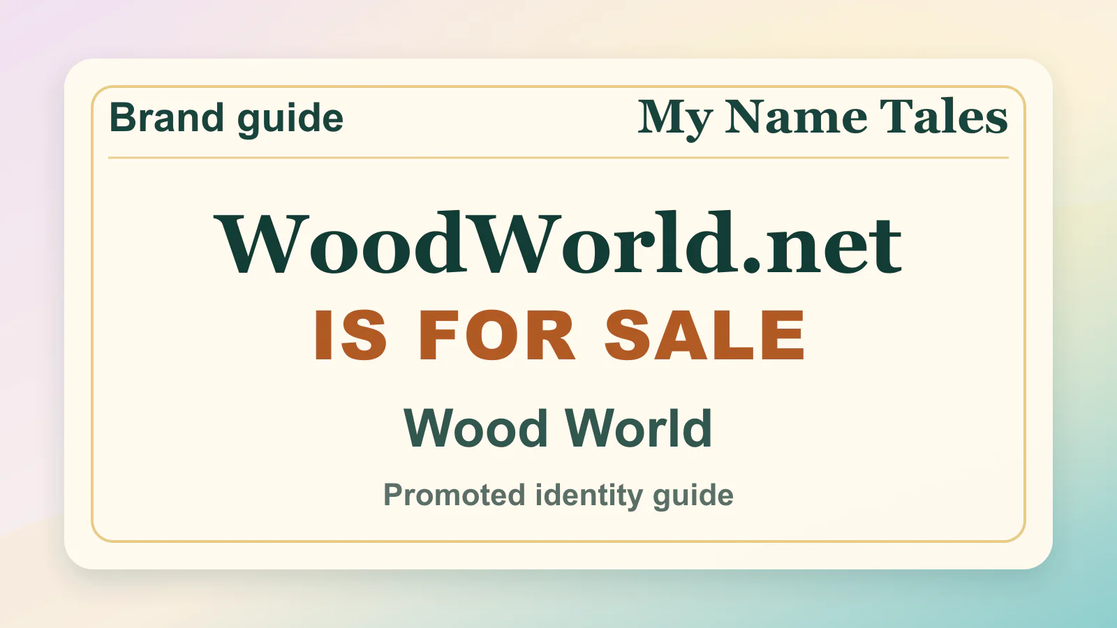 Wood World brandable domain guide thumbnail on My Name Tales