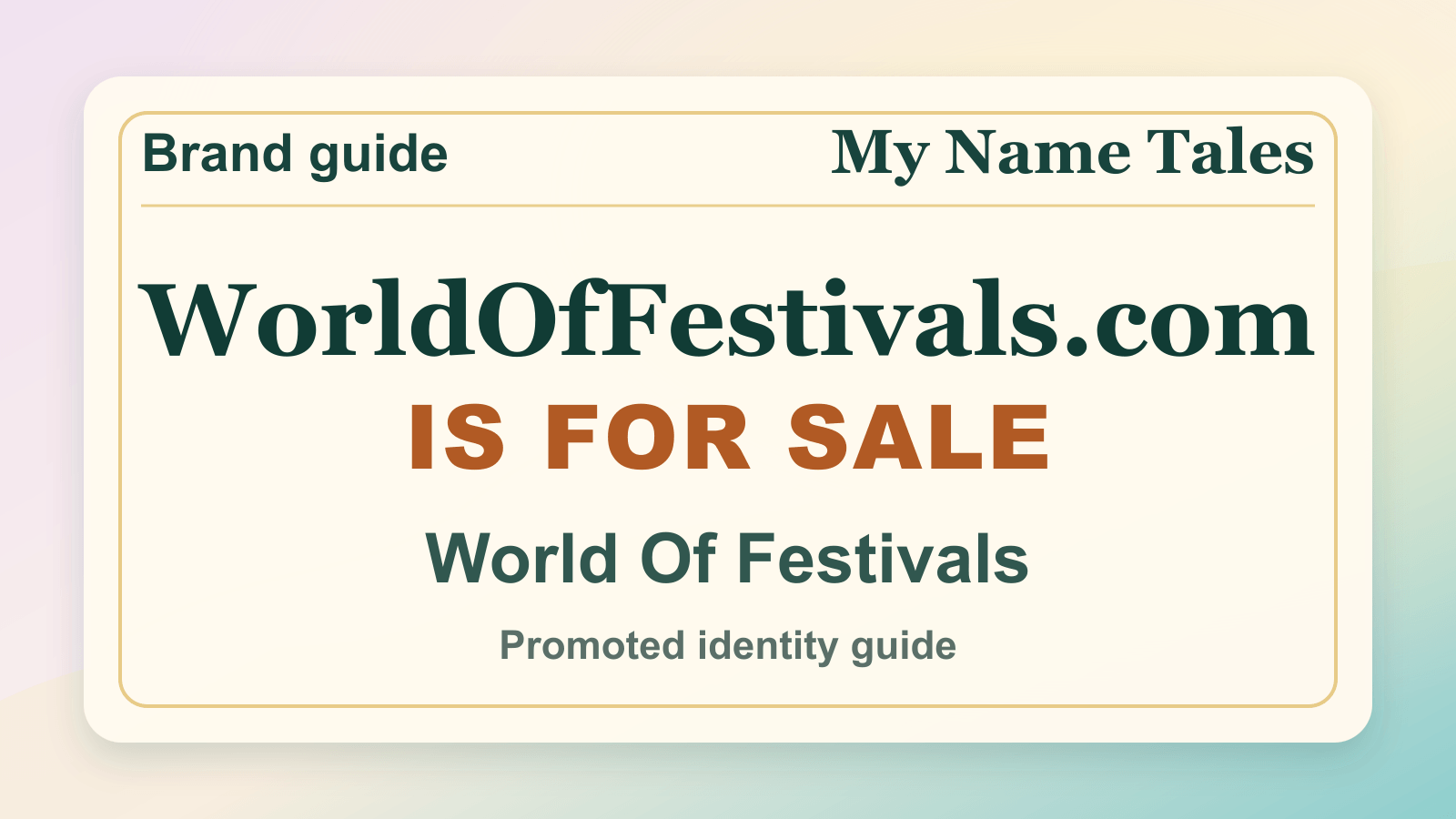 World Of Festivals identity guide image — WorldOfFestivals.com is for sale
